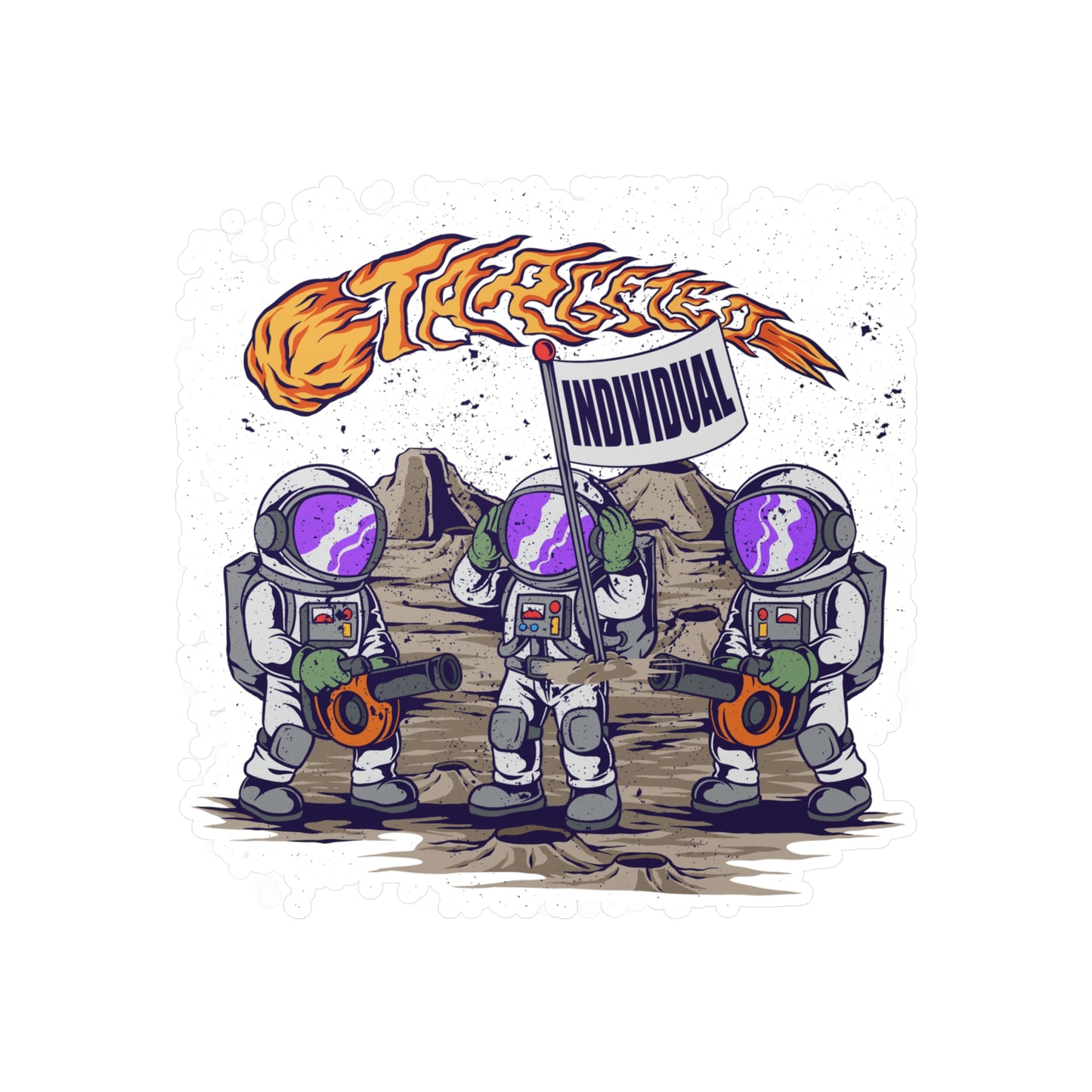 Astronaut Crew Vinyl Sticker — 'Together Individual' Kiss-Cut Decal