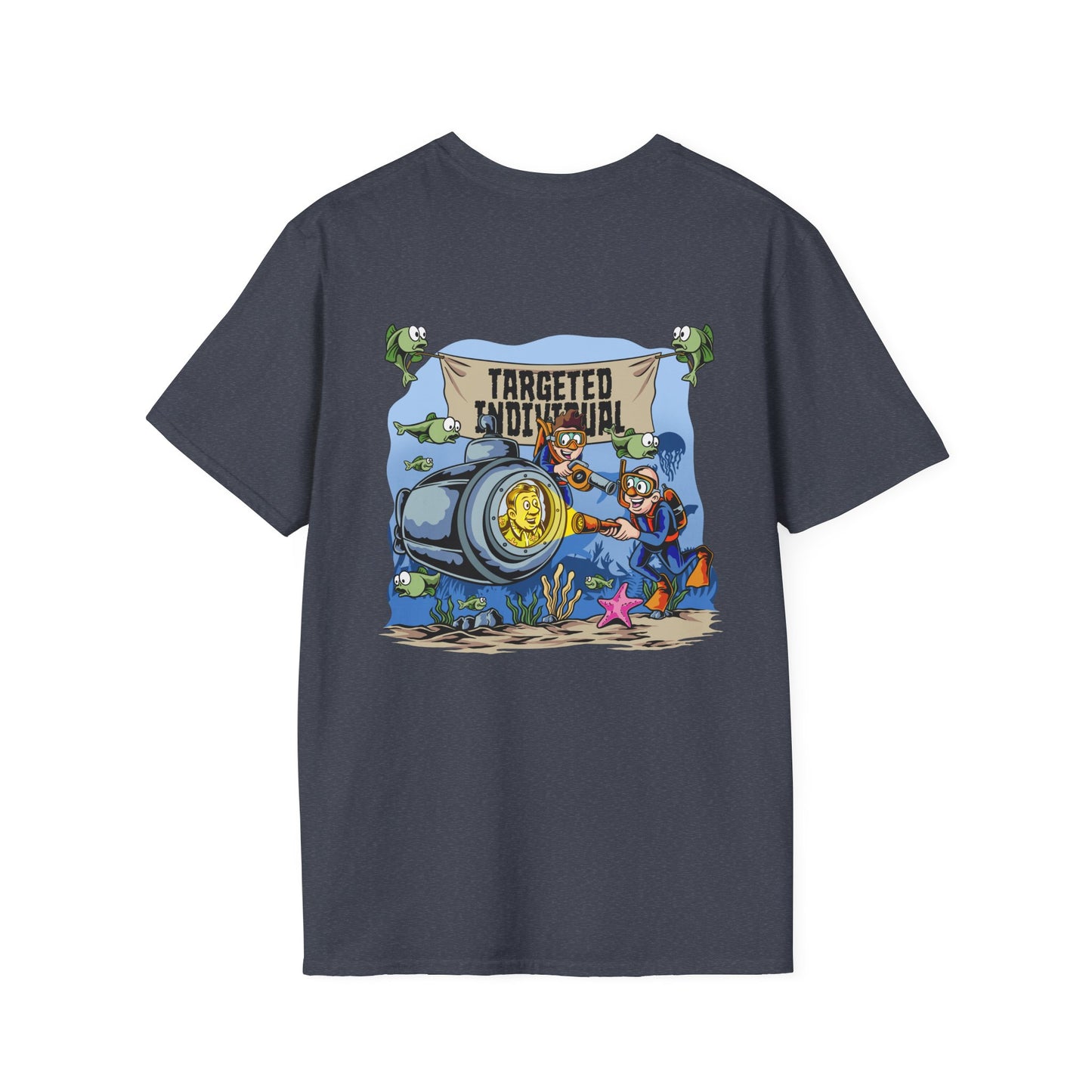 Targeted Individual Graphic Tee — Retro Diver Underwater Design