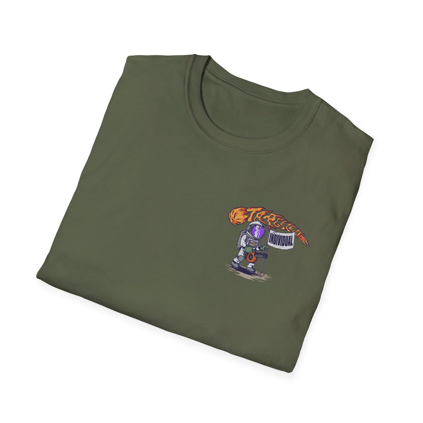 Space Protest T-Shirt — Cute Astronauts Holding Sign with Comet Graphic