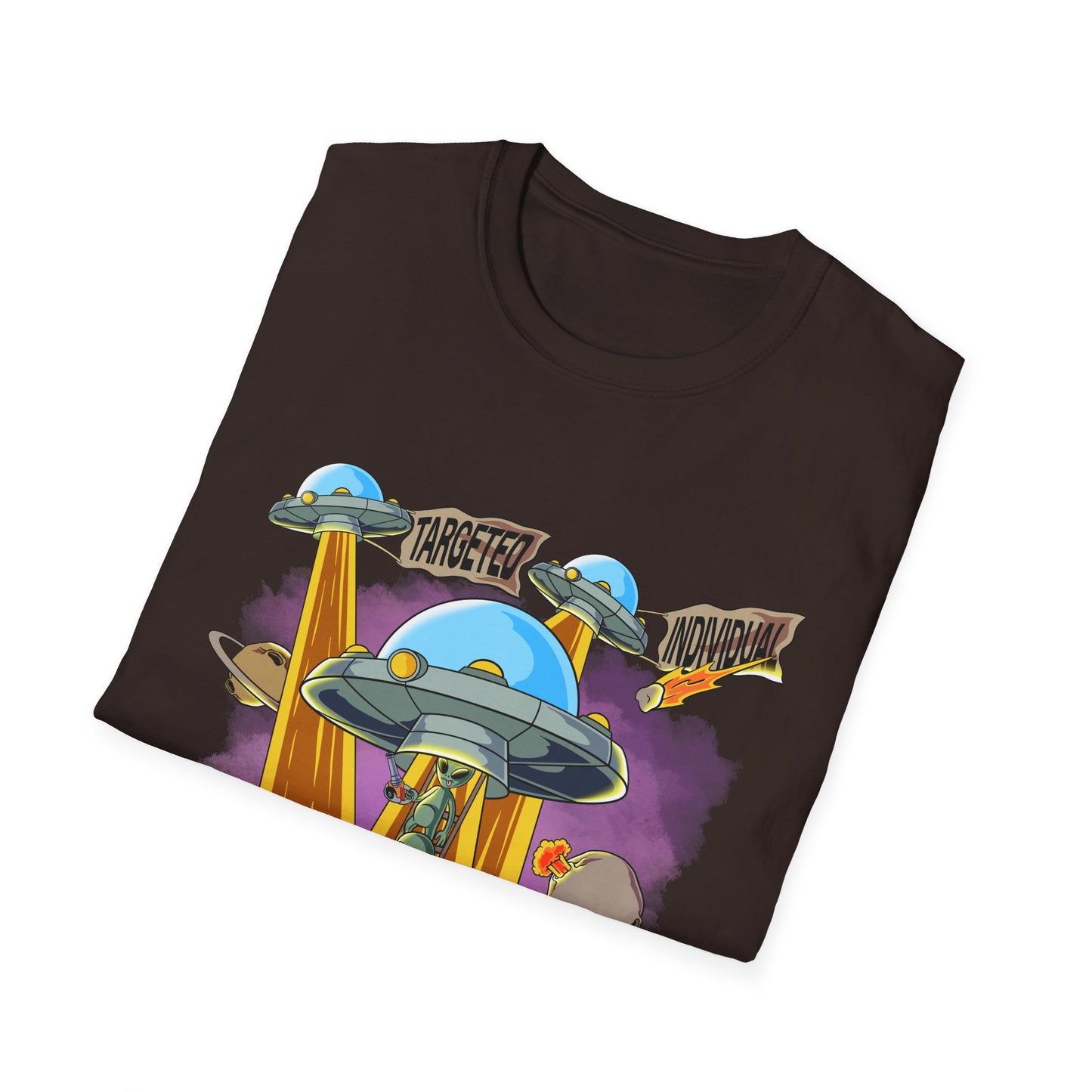 Alien Abduction Graphic T-Shirt — "Targeted Nowhere" Retro UFO Tee