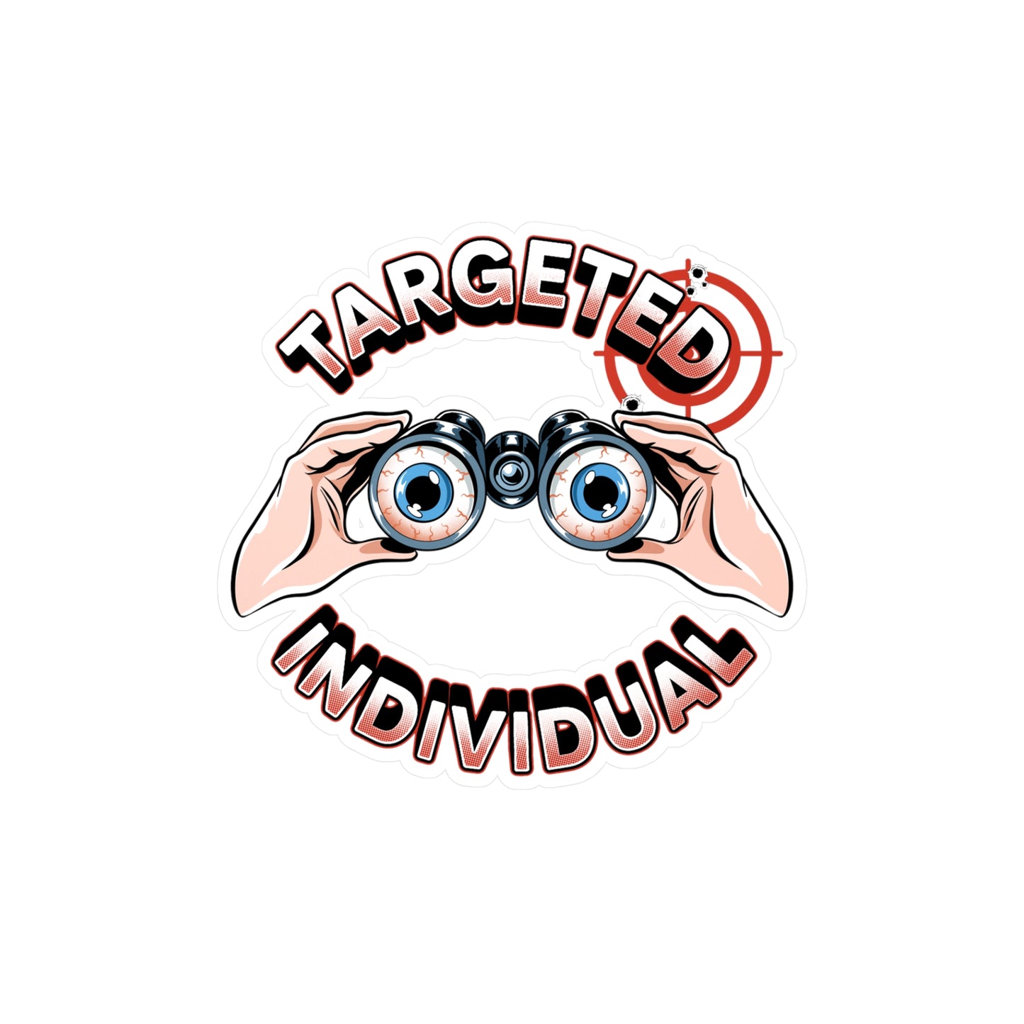 Targeted Individual Binoculars Vinyl Sticker — Kiss-Cut Decal for Laptops, Water Bottles & Windows