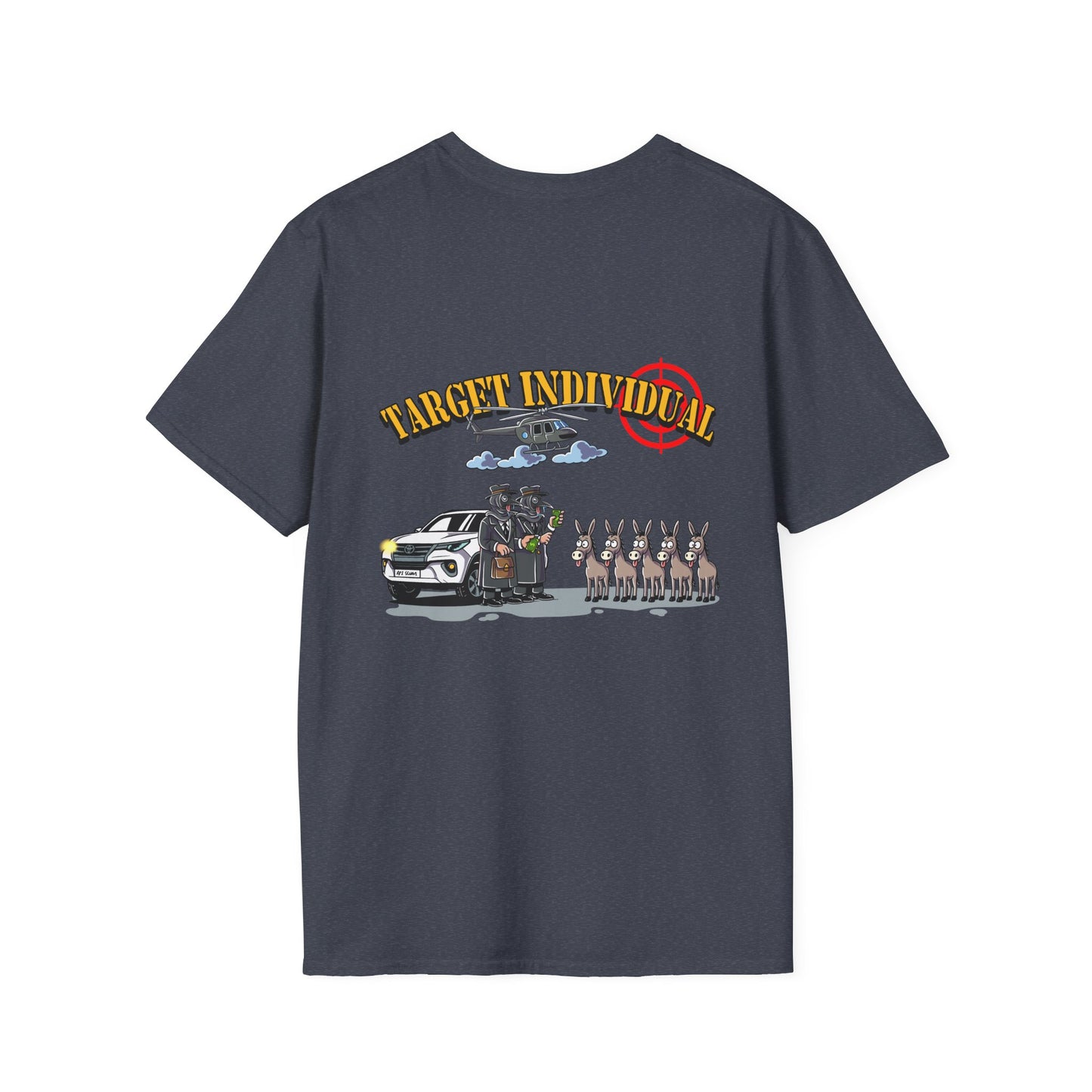 Target Individual T-Shirt — 'Target Individual' Graphic Tee with Police Truck & Targets