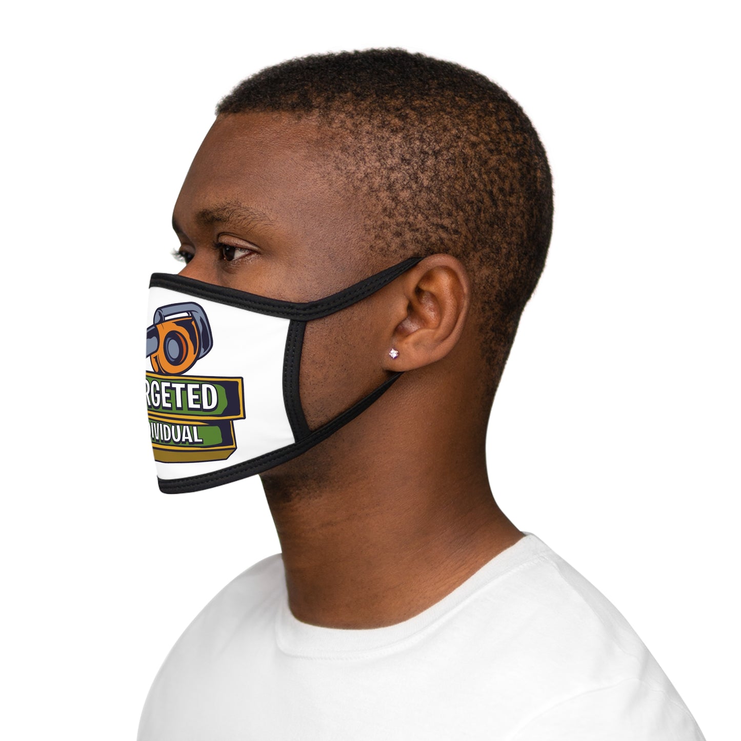 Targeted Individual Face Mask — Graphic Mixed-Fabric Protective Mask