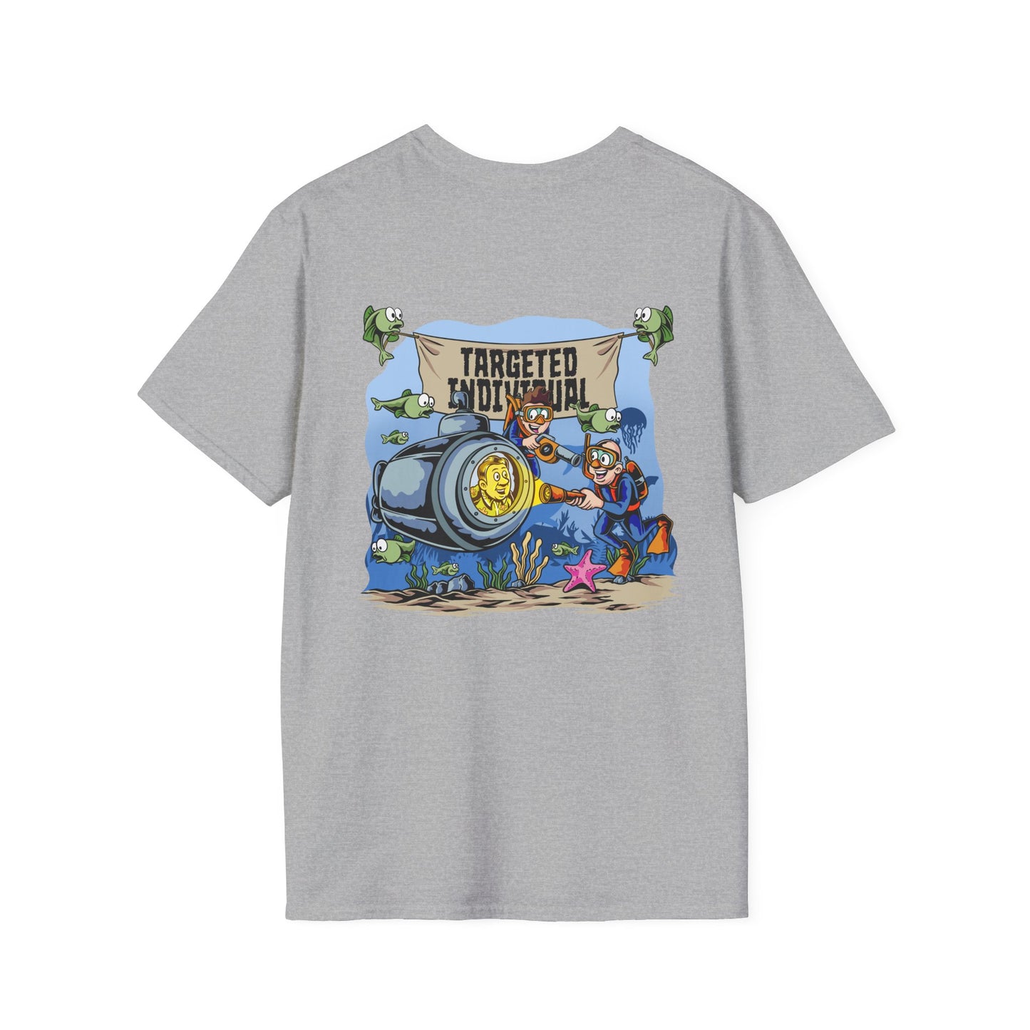 Targeted Individual Graphic Tee — Retro Diver Underwater Design