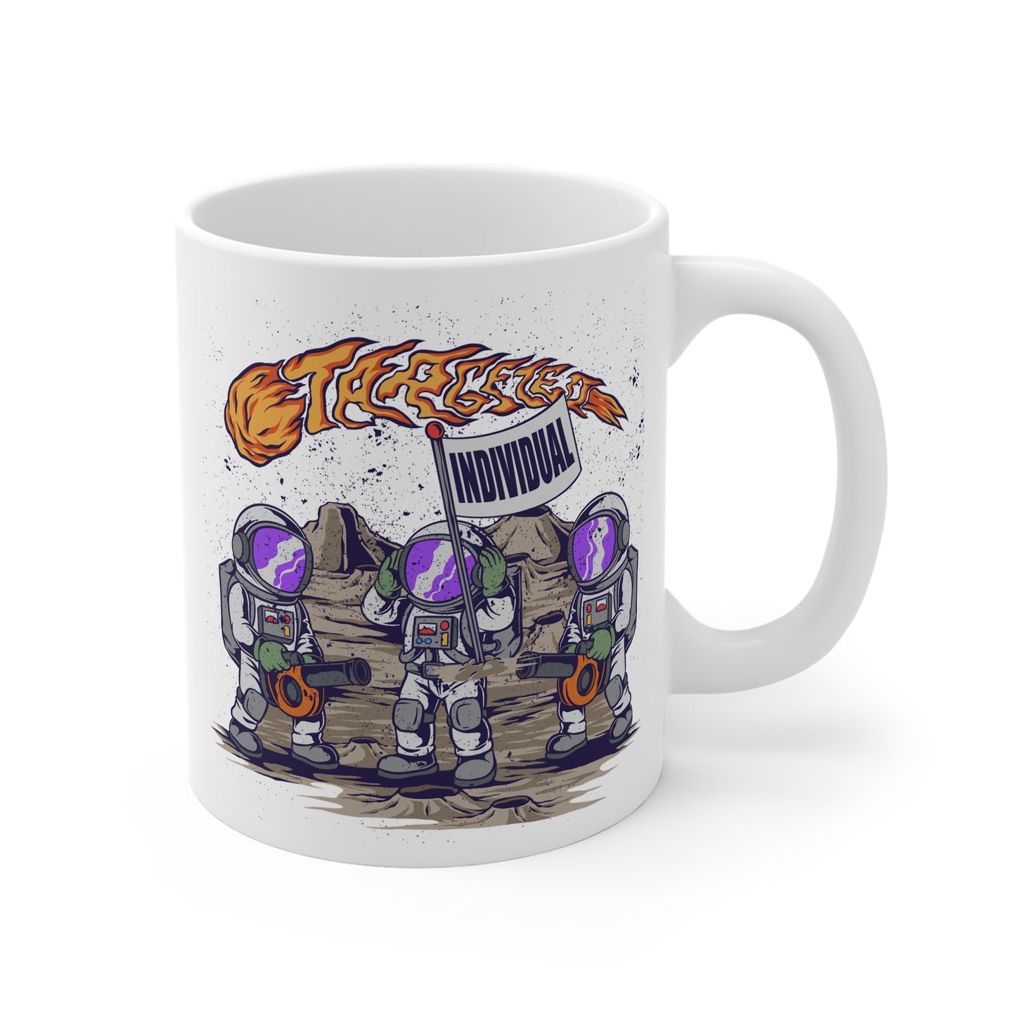 Astronaut Crew Coffee Mug — 'Individual' Space Explorer Graphic 11oz