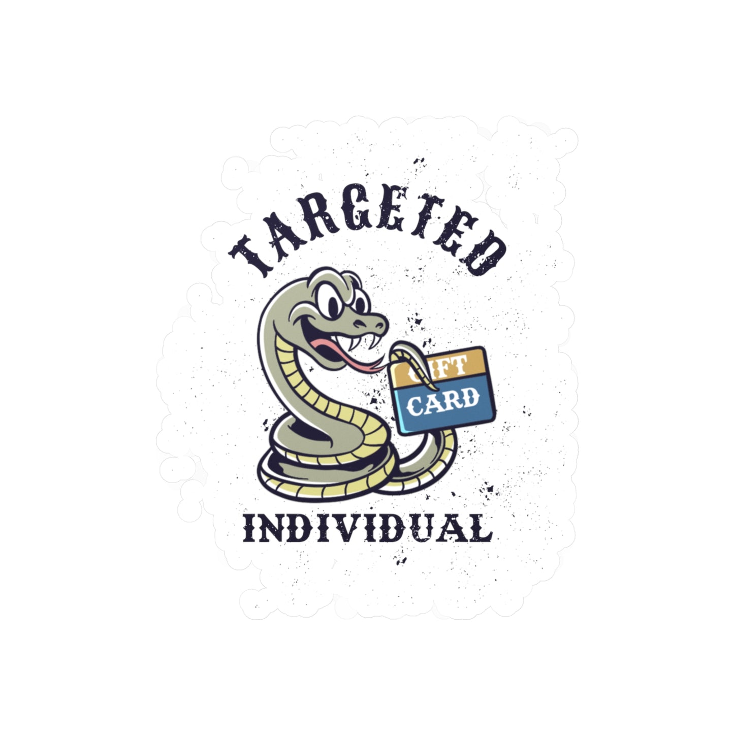 Targeted Individual Snake Sticker – Kiss-Cut Vinyl Decal (Gift Card Design)