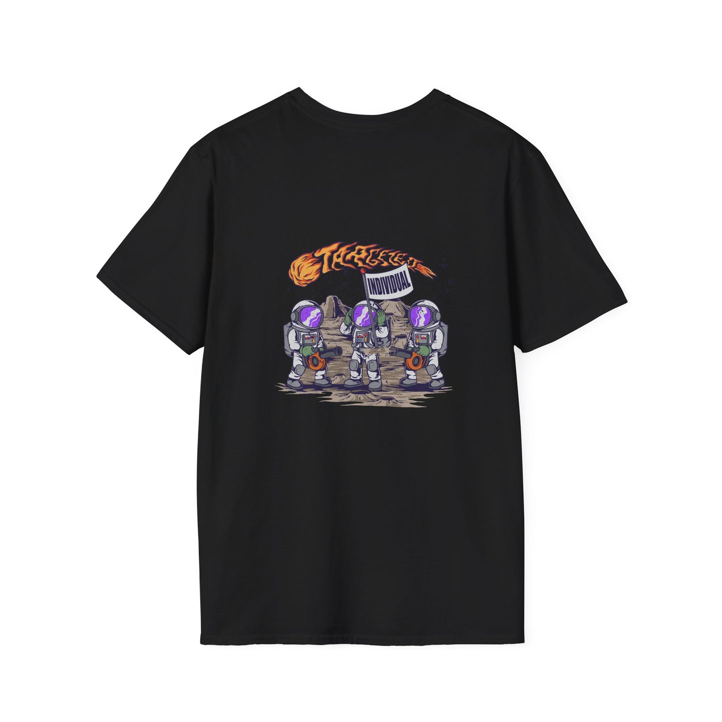 Space Protest T-Shirt — Cute Astronauts Holding Sign with Comet Graphic