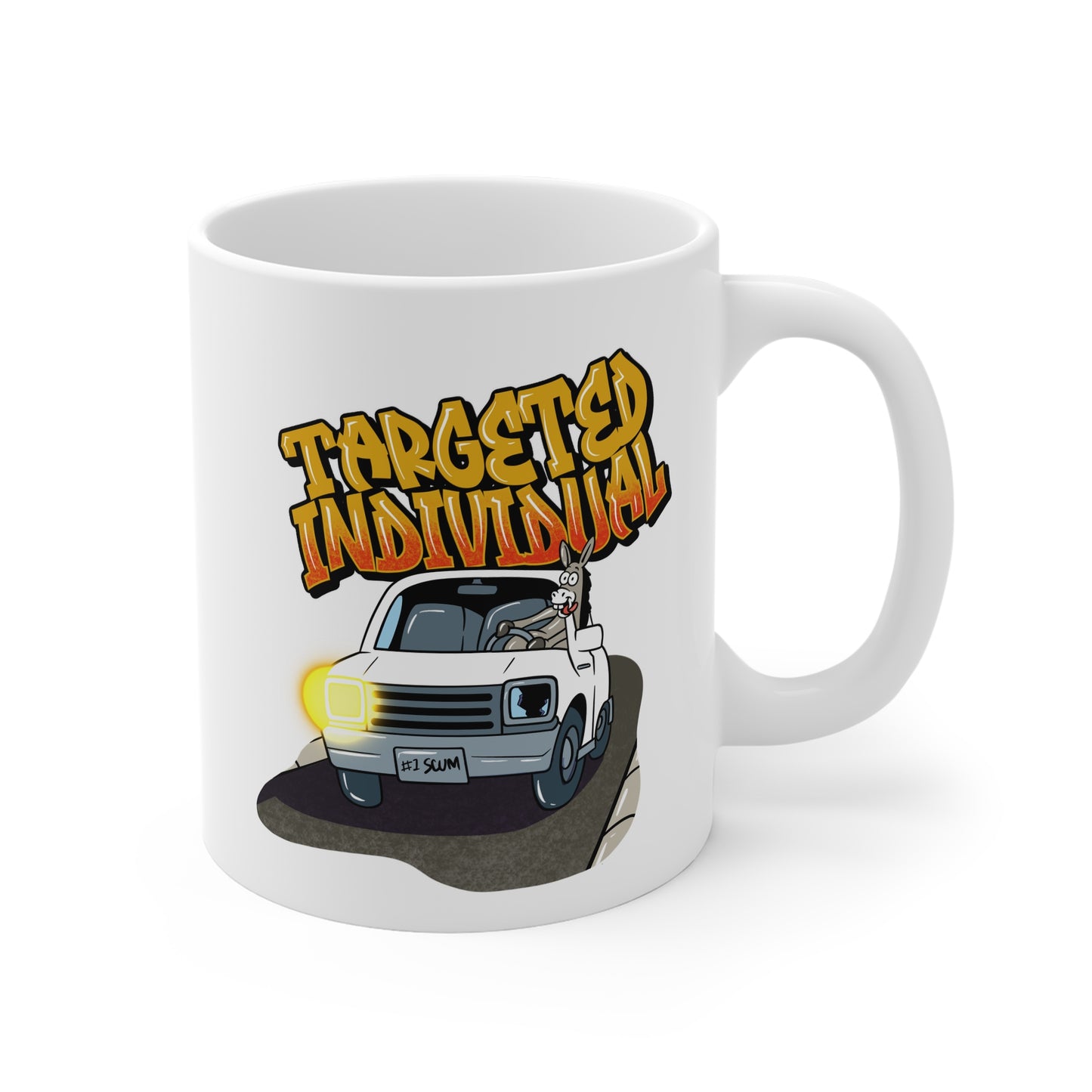Targeted Individual Mug — Novelty Conspiracy Graphic Coffee Cup
