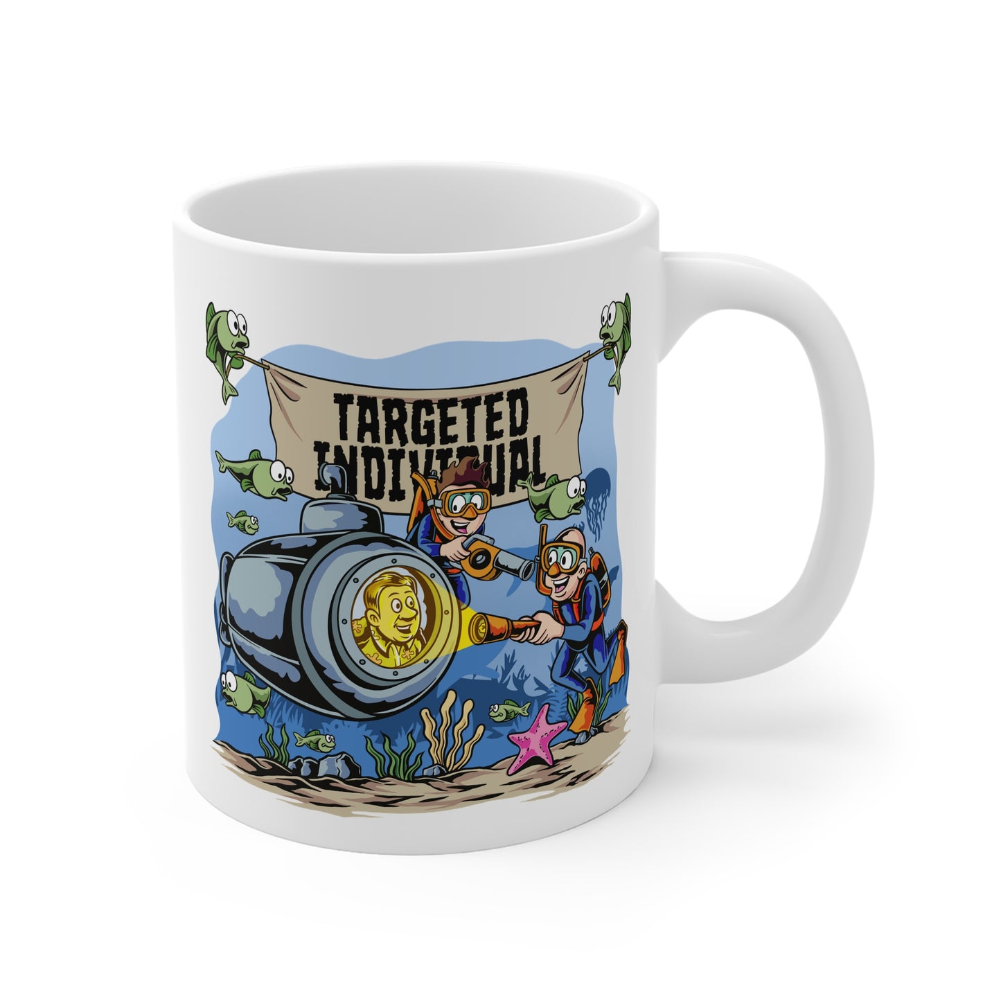 Mug — 'Targeted Individual' Underwater Diver Ceramic Coffee Mug