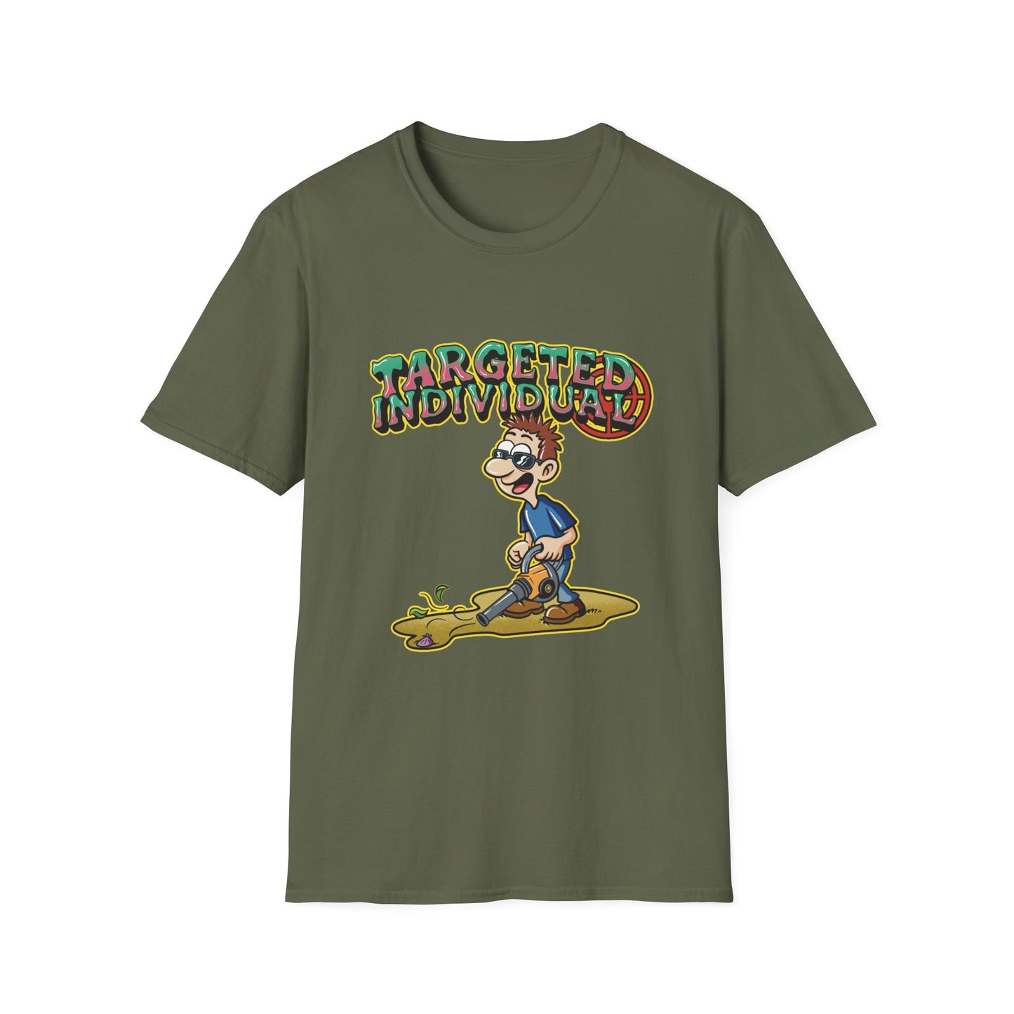 Targeted Individual T-Shirt — Surfer Cartoon Graphic Tee