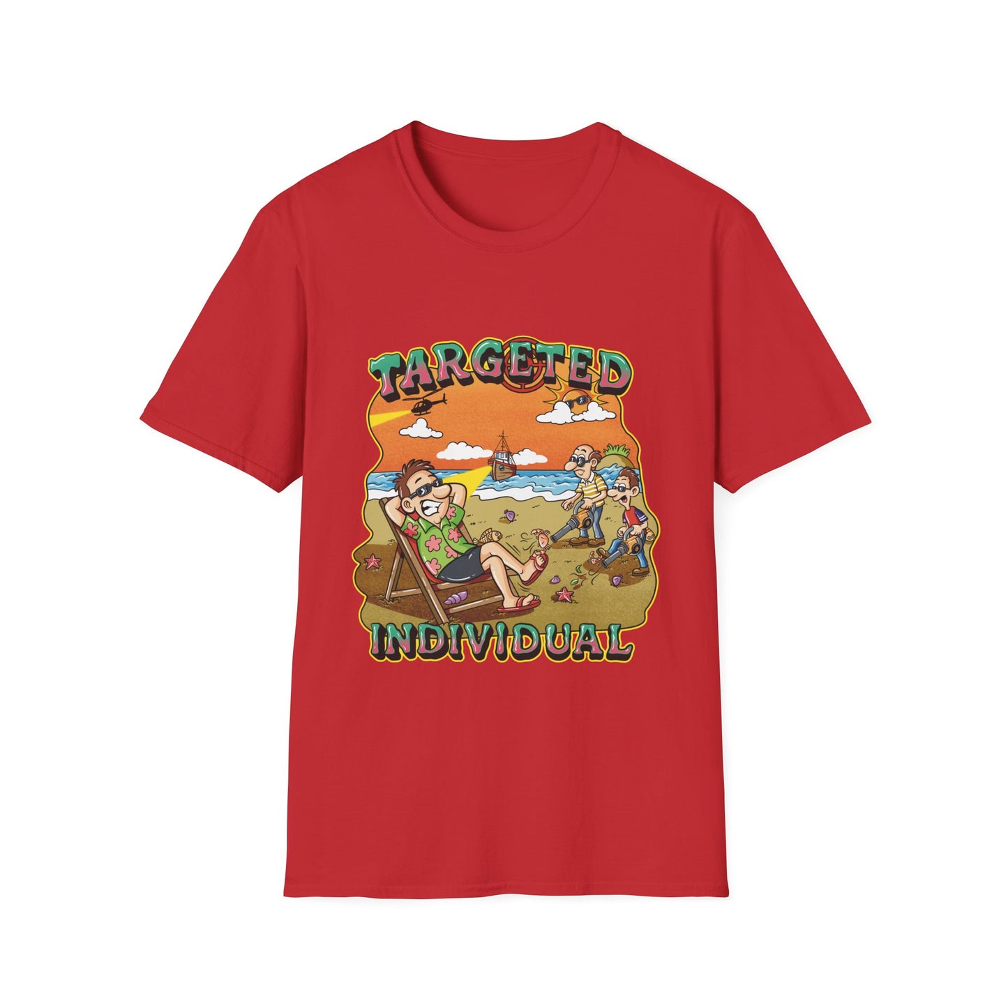 Targeted Individual T-Shirt — Retro Beach Conspiracy Graphic Tee