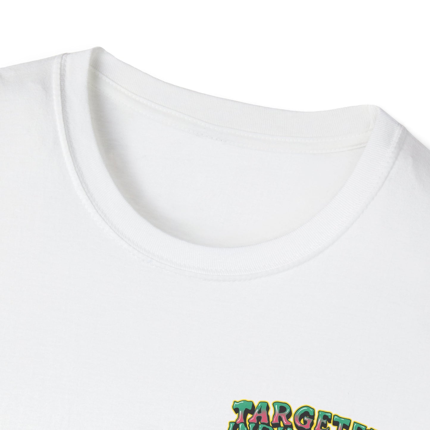 Targeted Individual Graphic T-Shirt — Retro Beach Protest Artwork