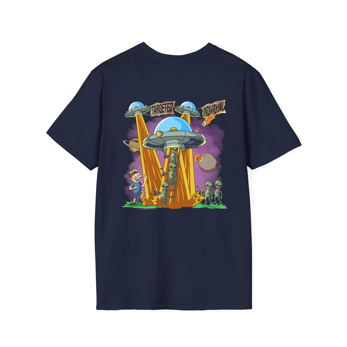 Alien Abduction Graphic T-Shirt — "Target Individual" Sci‑Fi UFO Tee