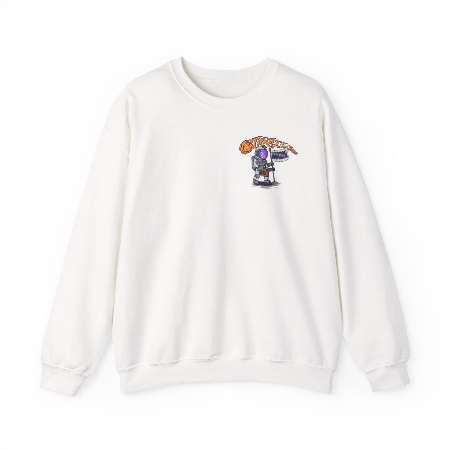 Astronaut Crewneck Sweatshirt — Cute Space Crew with Meteor Graphic
