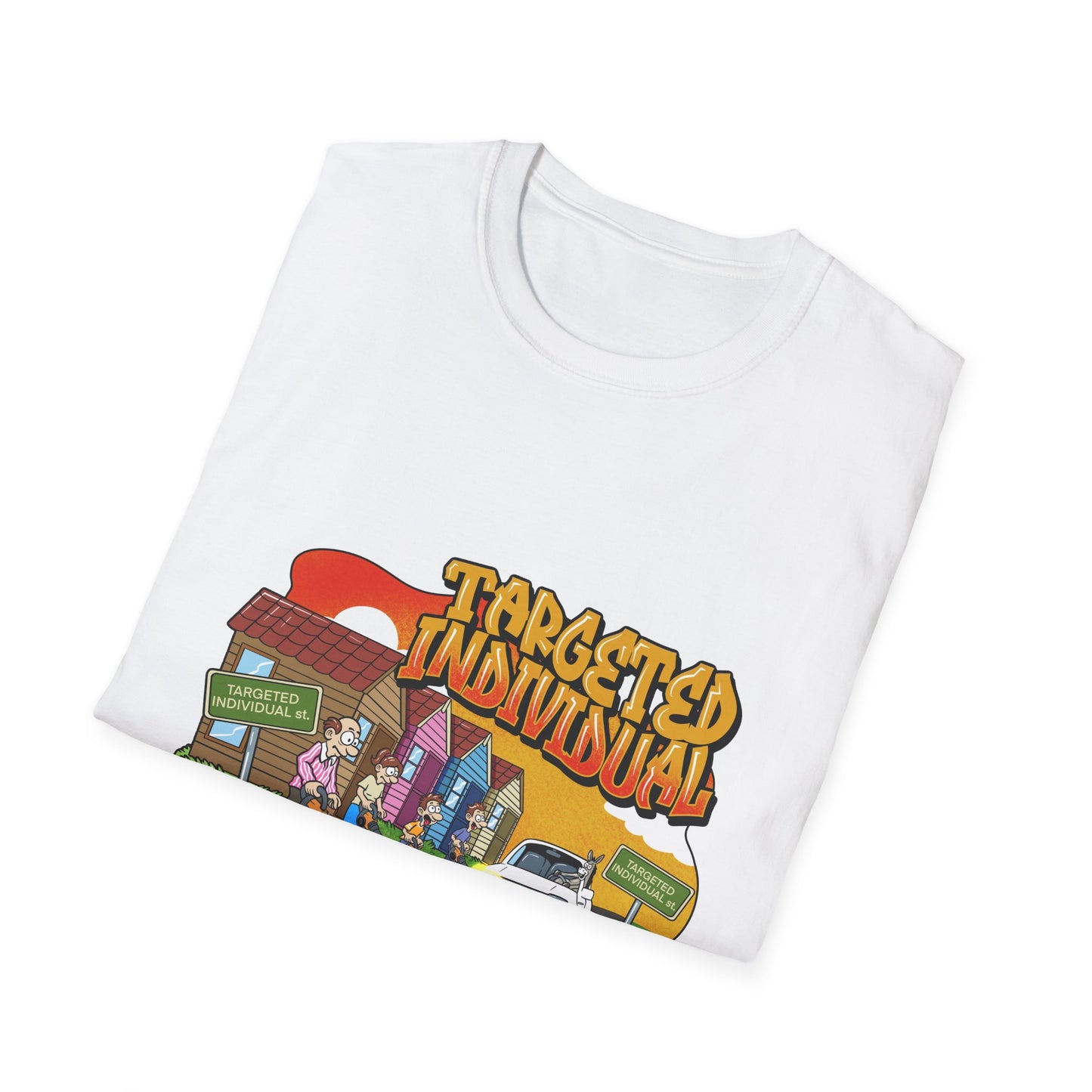 Targeted Individual Graphic T-Shirt — Retro Street Scene Tee