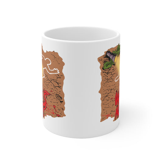 Mystery Crime Scene Mug — "Who's Next?" Detective Coffee Cup