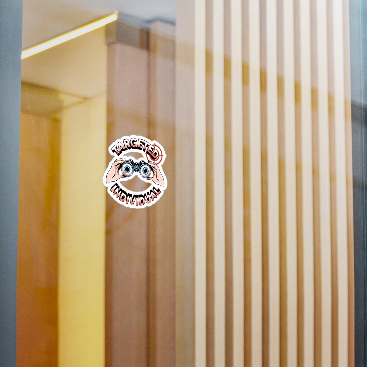 Targeted Individual Binoculars Vinyl Sticker — Kiss-Cut Decal for Laptops, Water Bottles & Windows