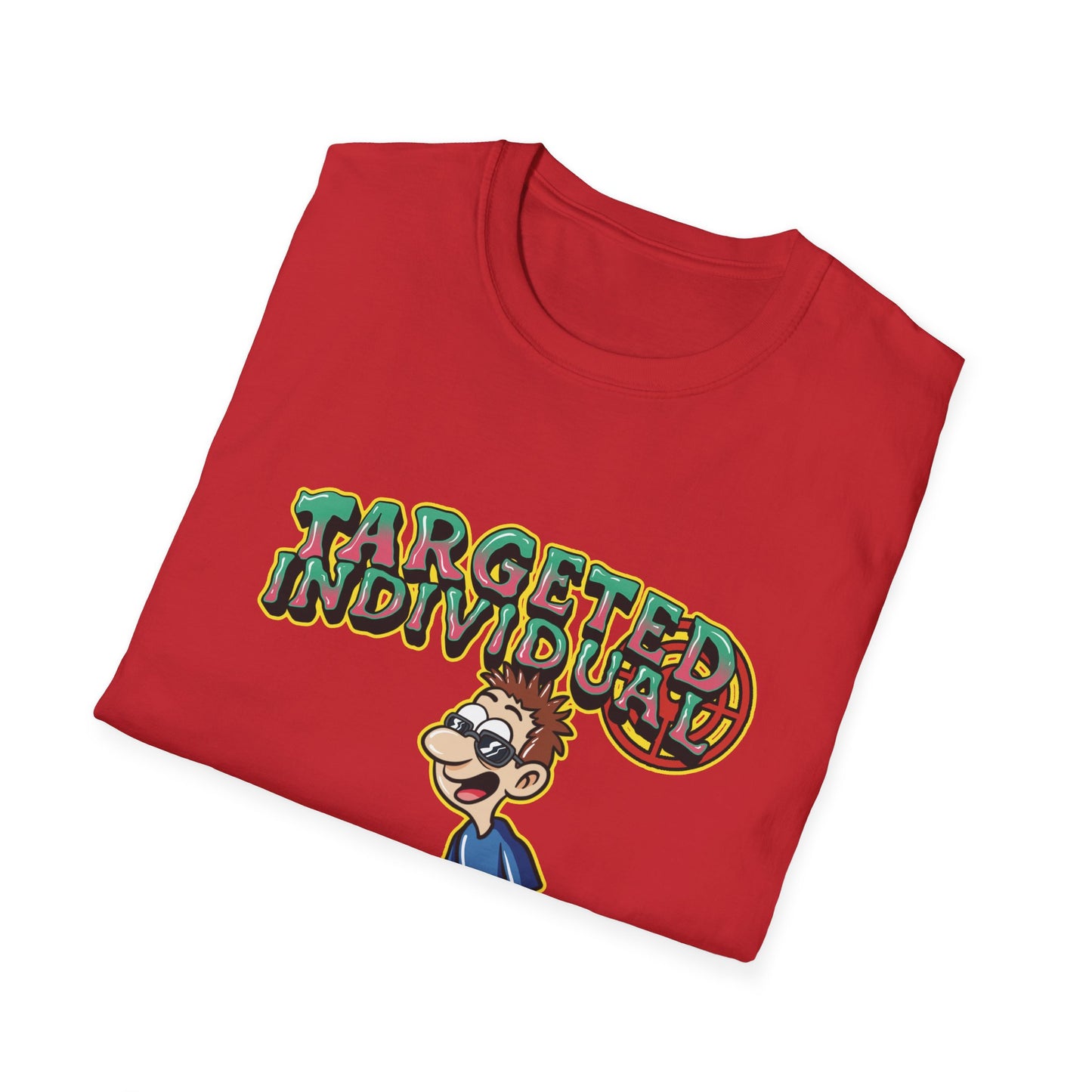 Targeted Individual T-Shirt — Surfer Cartoon Graphic Tee