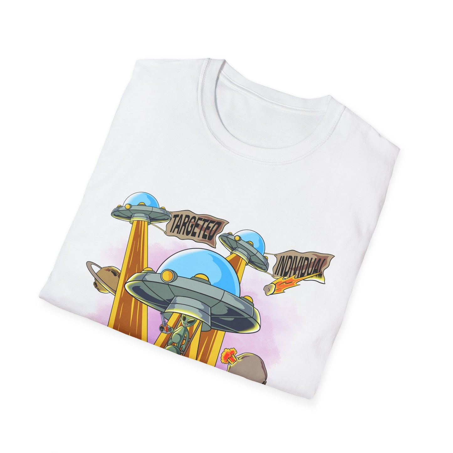 Alien Abduction Graphic T-Shirt — "Targeted Nowhere" Retro UFO Tee