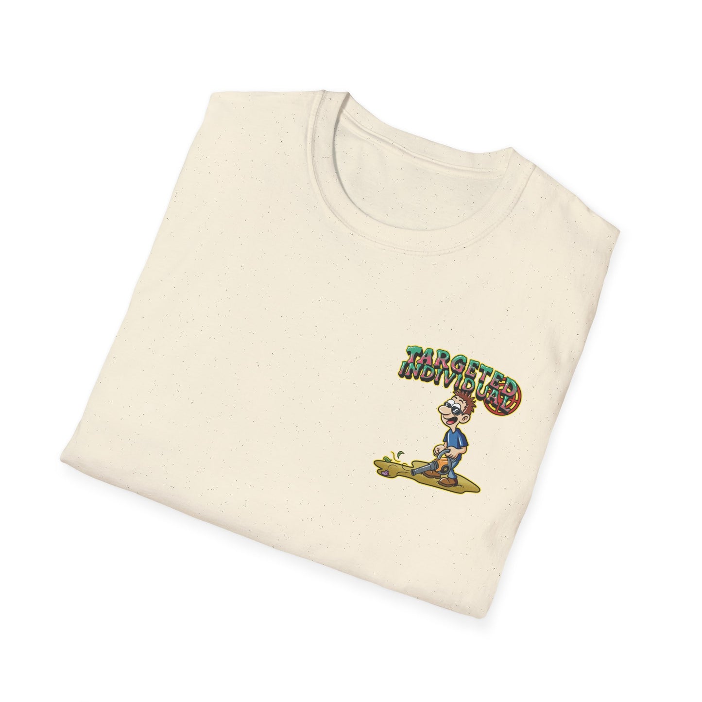 Targeted Individual Graphic T-Shirt — Retro Beach Protest Artwork
