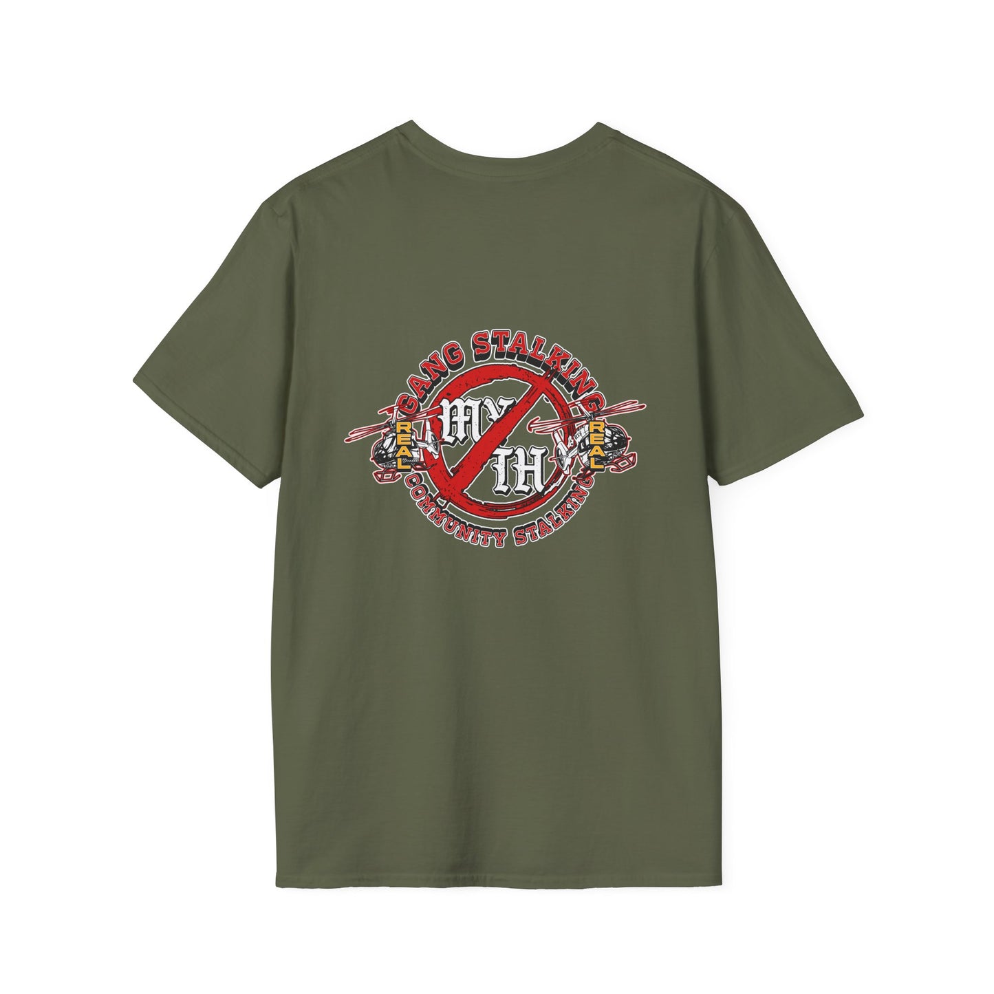 T-Shirt — Retro 'No Stalking' Vintage Graphic Tee (Front Sloth & Back Emblem)