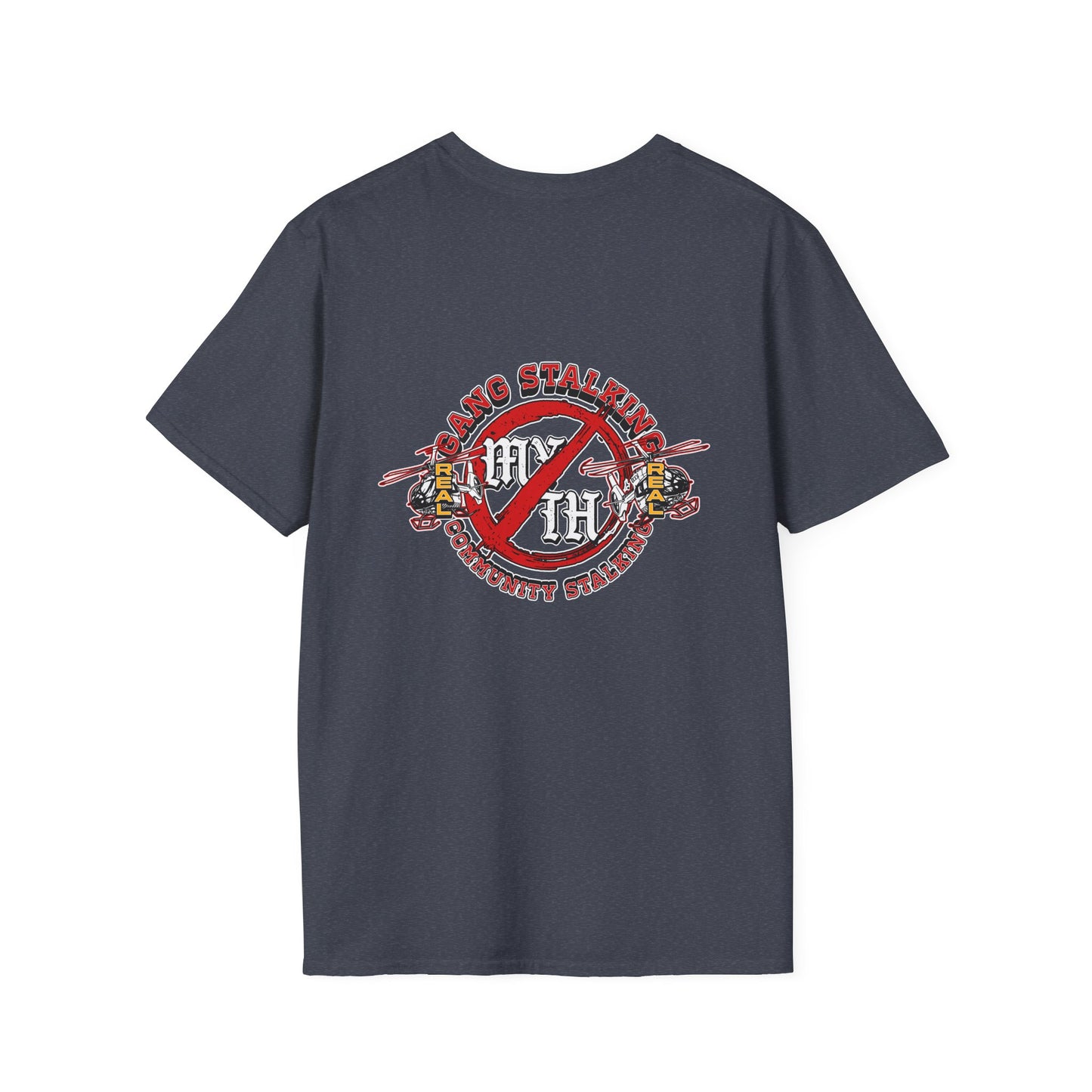 T-Shirt — Retro 'No Stalking' Vintage Graphic Tee (Front Sloth & Back Emblem)