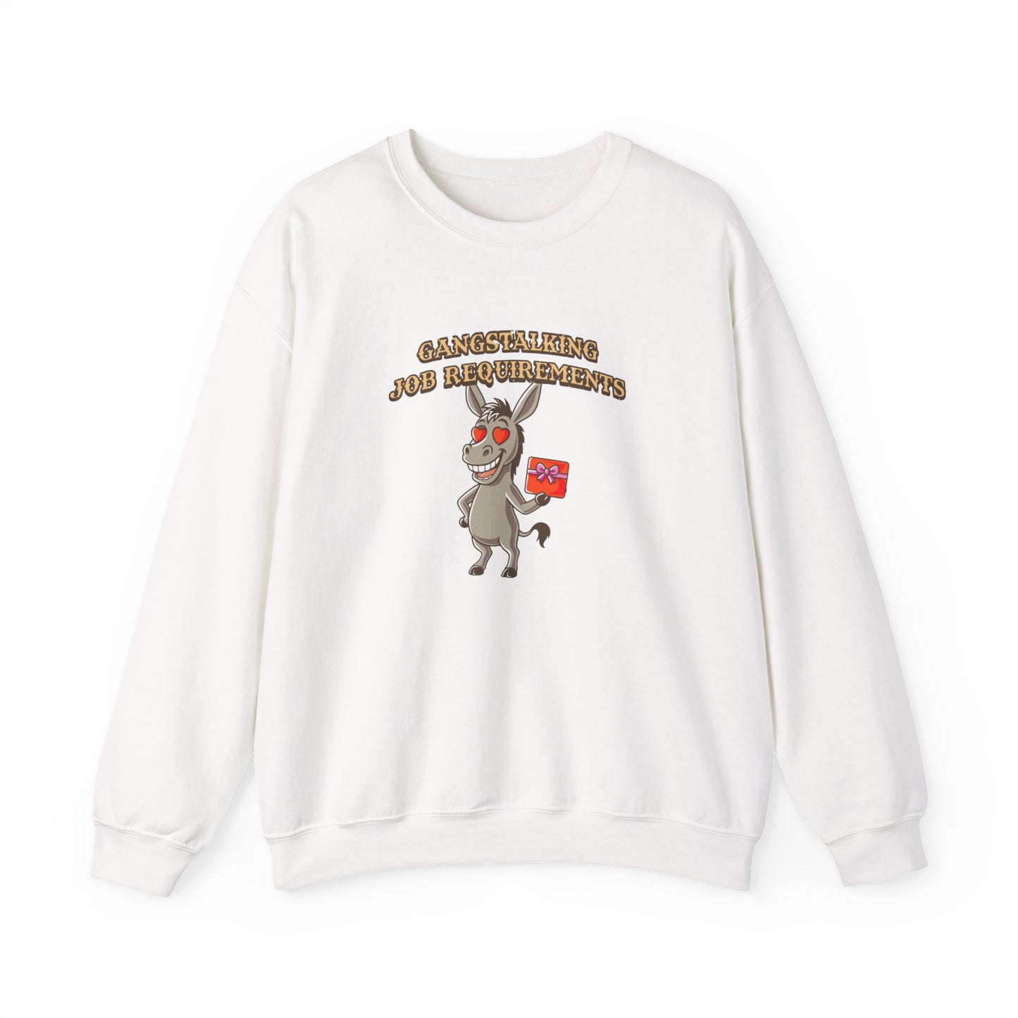 Crewneck Sweatshirt — 'Chasing Riddles and Revelations' Donkey Graphic