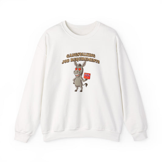Crewneck Sweatshirt — 'Chasing Riddles and Revelations' Donkey Graphic