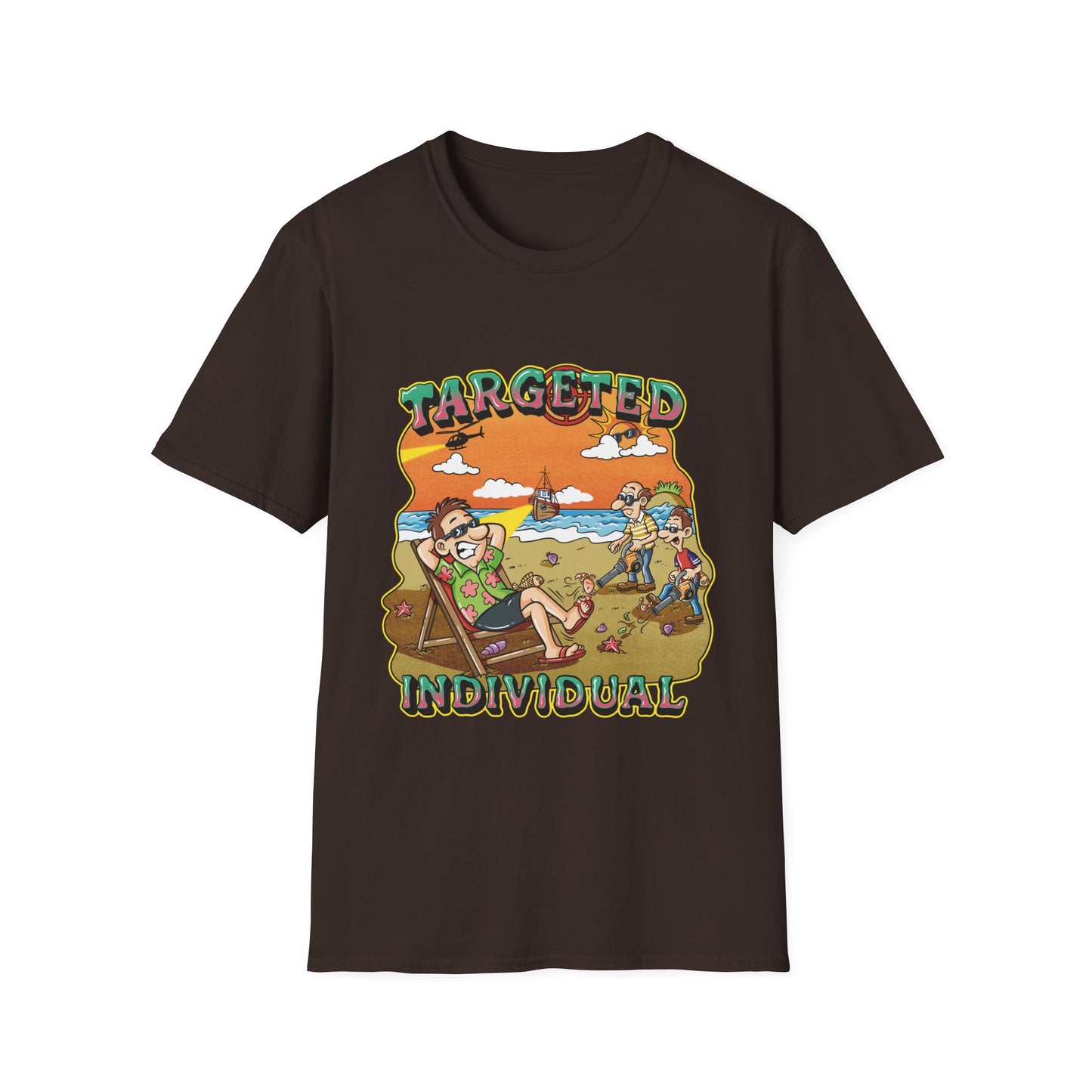 Targeted Individual T-Shirt — Retro Beach Conspiracy Graphic Tee