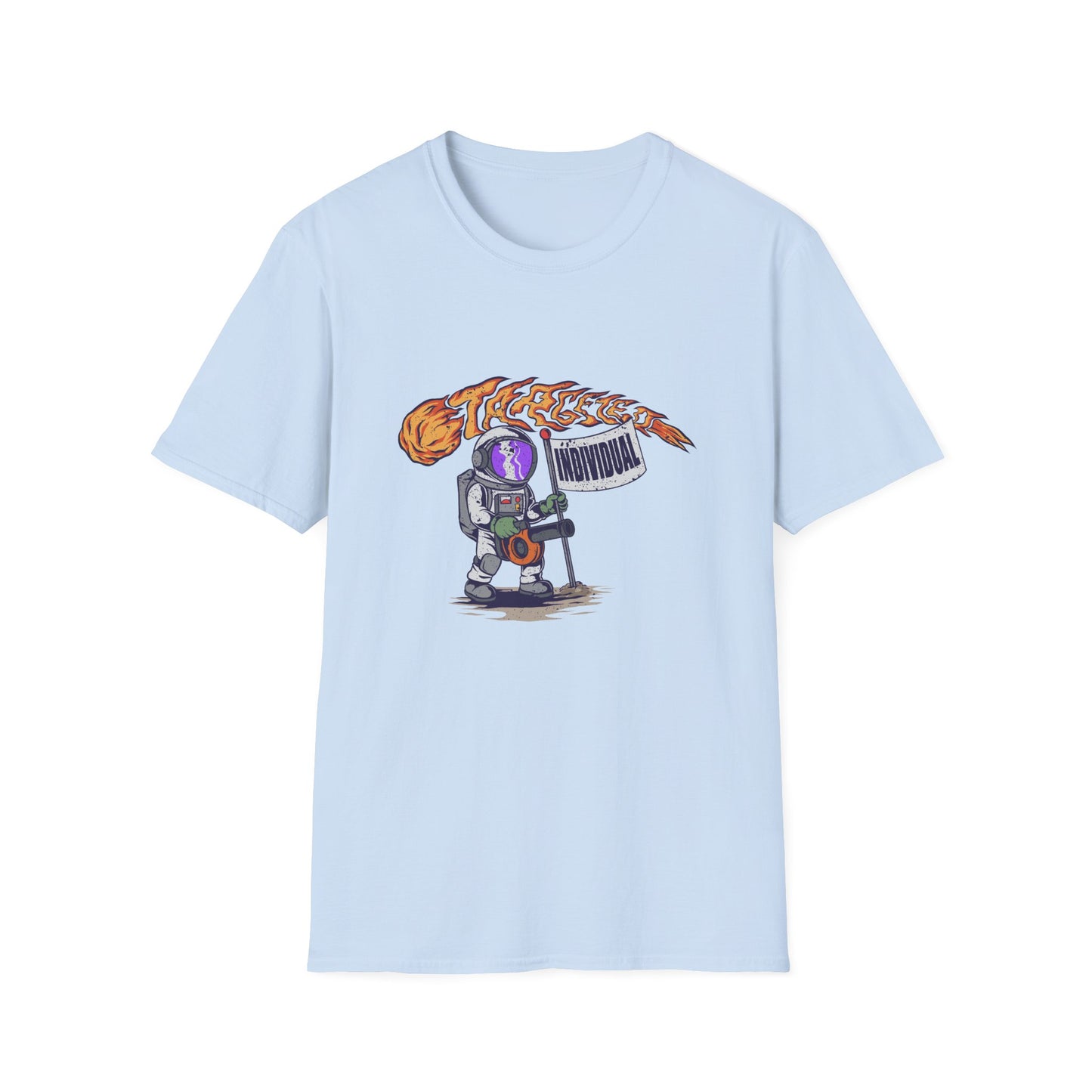 Astronaut Guitar T-Shirt — Retro Space Rock Design ("Takeoff")