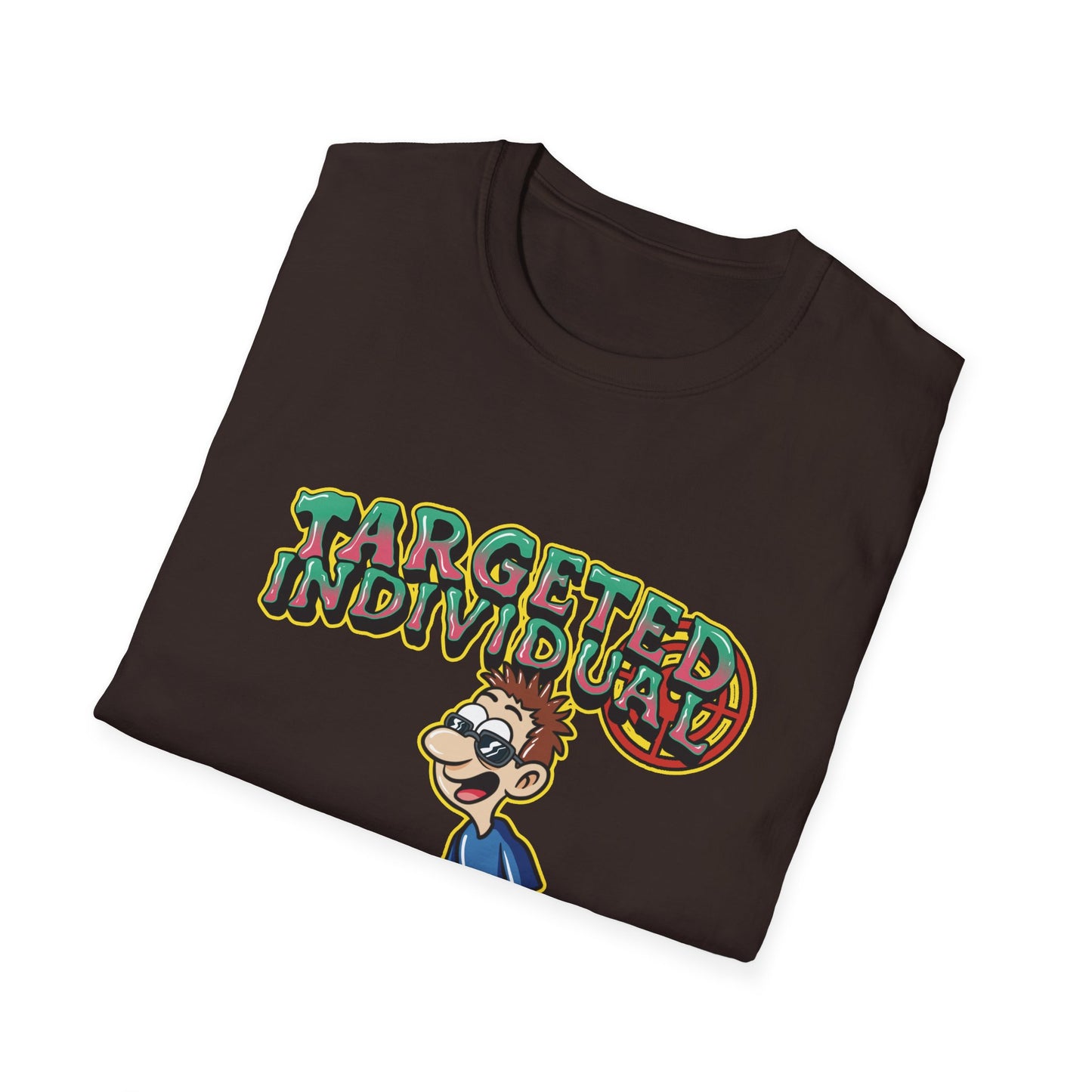 Targeted Individual T-Shirt — Surfer Cartoon Graphic Tee