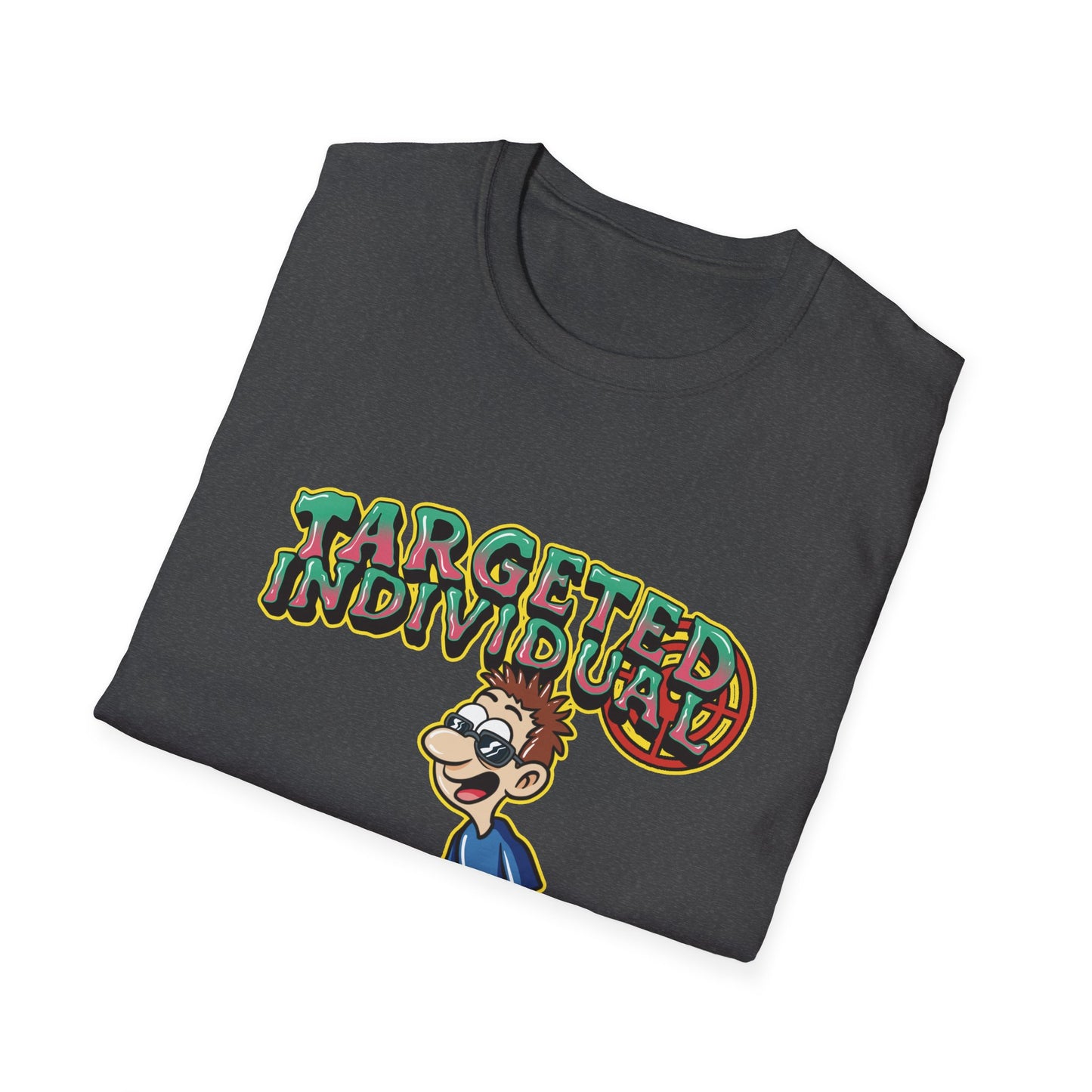 Targeted Individual T-Shirt — Surfer Cartoon Graphic Tee