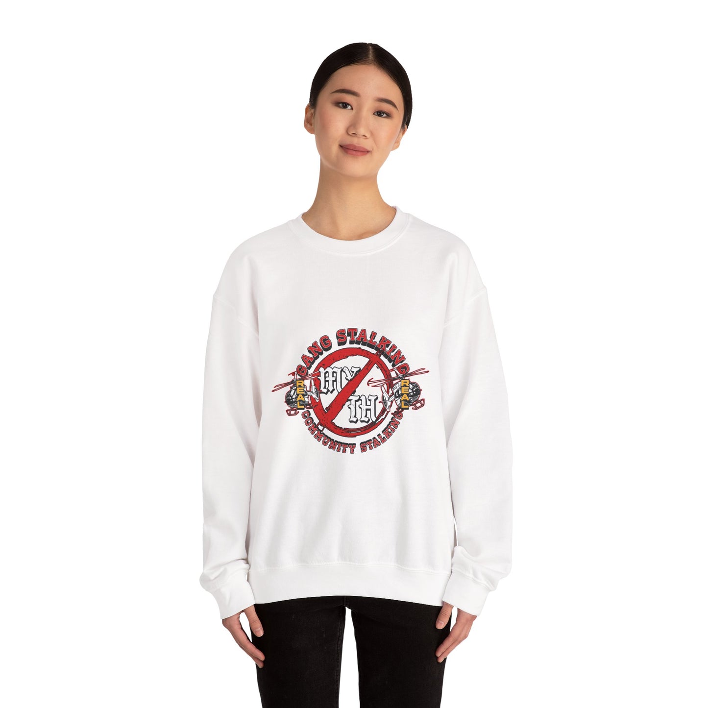 Crewneck Sweatshirt — Retro Hockey No Standing Design