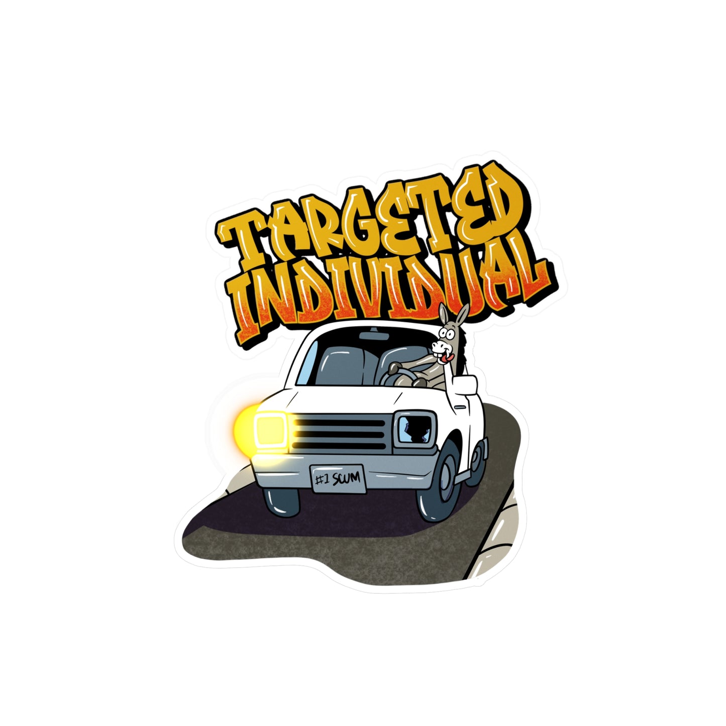 Targeted Individual Van Sticker — Kiss-Cut Vinyl Decal (Graffiti Text)