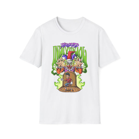 Creepy Clown Portal T-Shirt — Horror Graphic Tee with 'Disturbed' Vibe