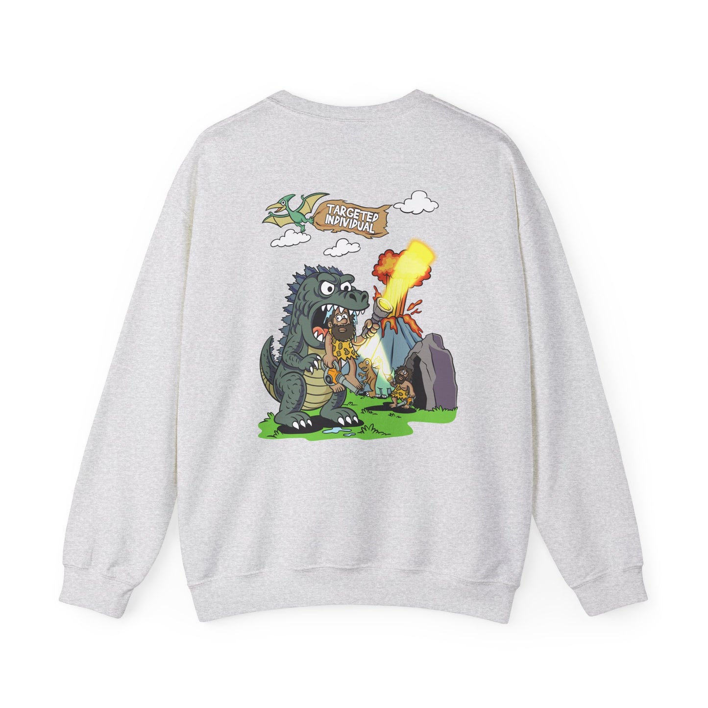 Godzilla Cartoon Crewneck Sweatshirt - Funny Monster Fire-Breathing Graphic