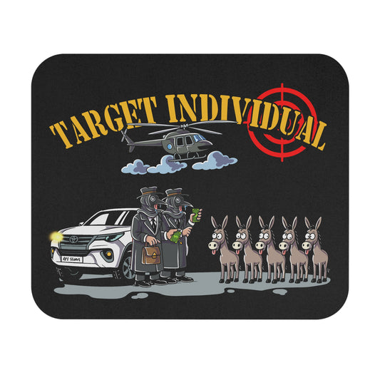 Mouse Pad - "Target Individual" Humorous Donkey Caravan Graphic
