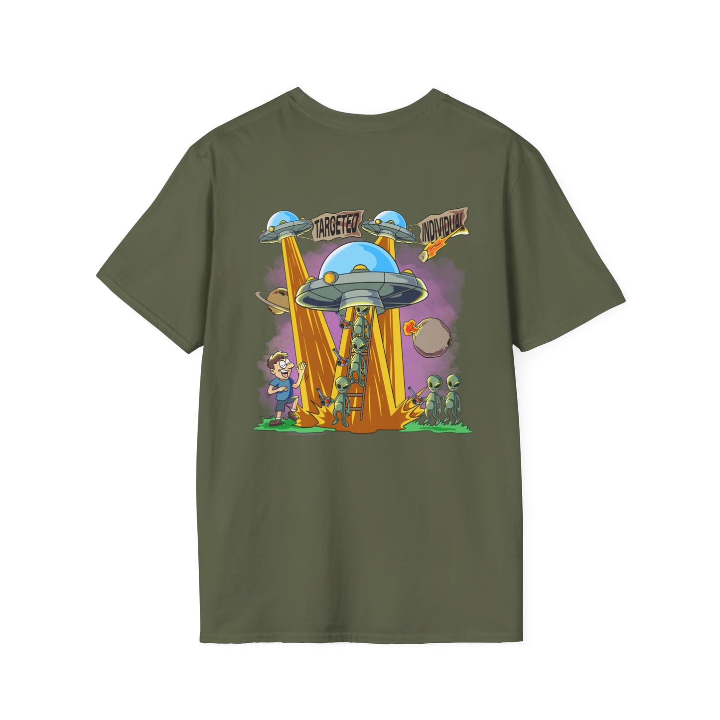 Alien Abduction Graphic T-Shirt — "Target Individual" Sci‑Fi UFO Tee