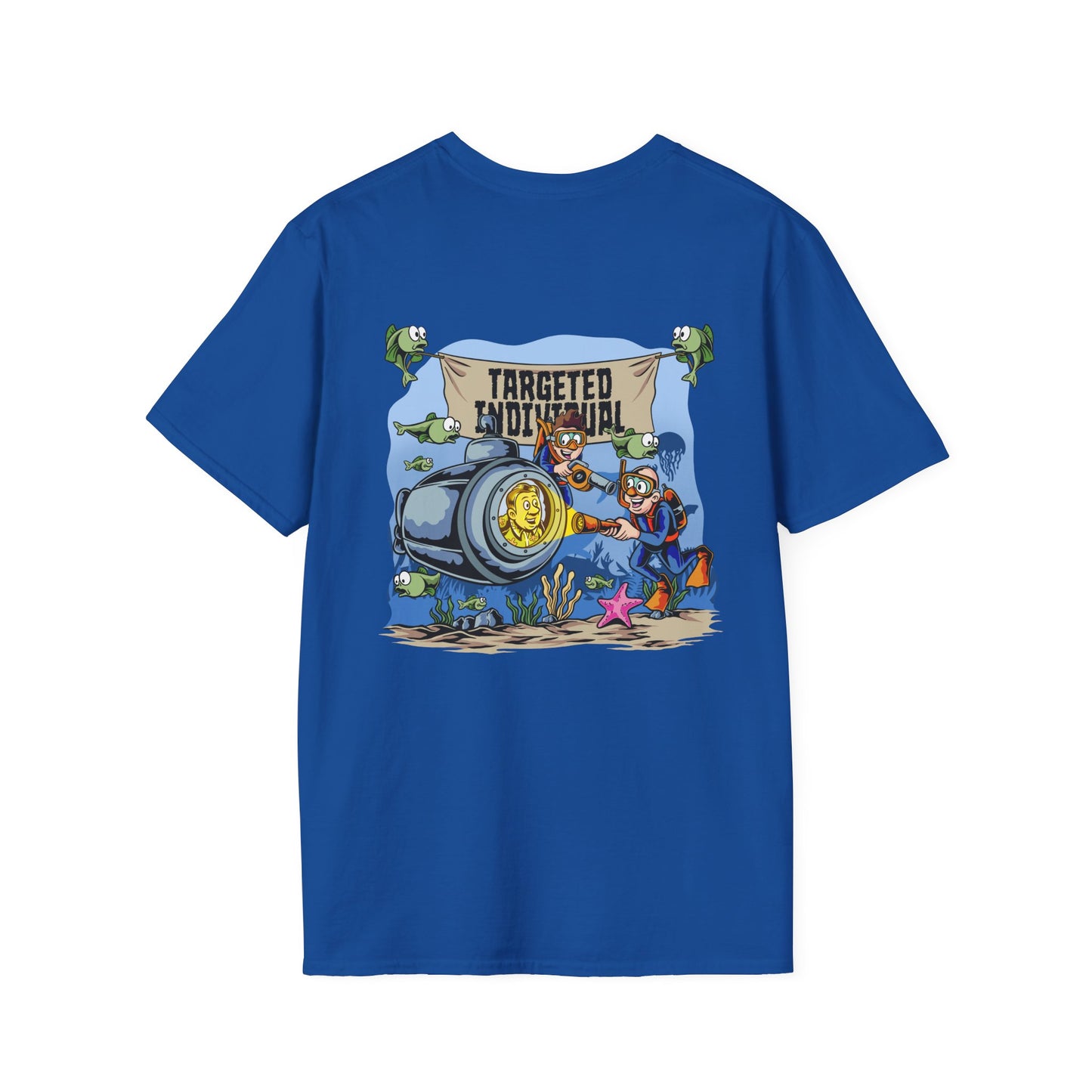 Targeted Individual Graphic Tee — Retro Diver Underwater Design