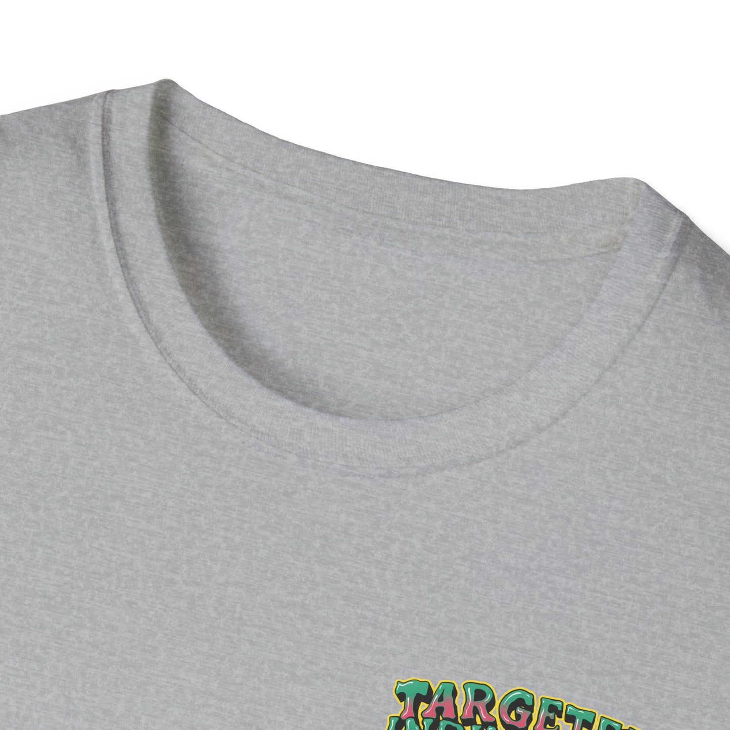 Targeted Individual Graphic T-Shirt — Retro Beach Protest Artwork