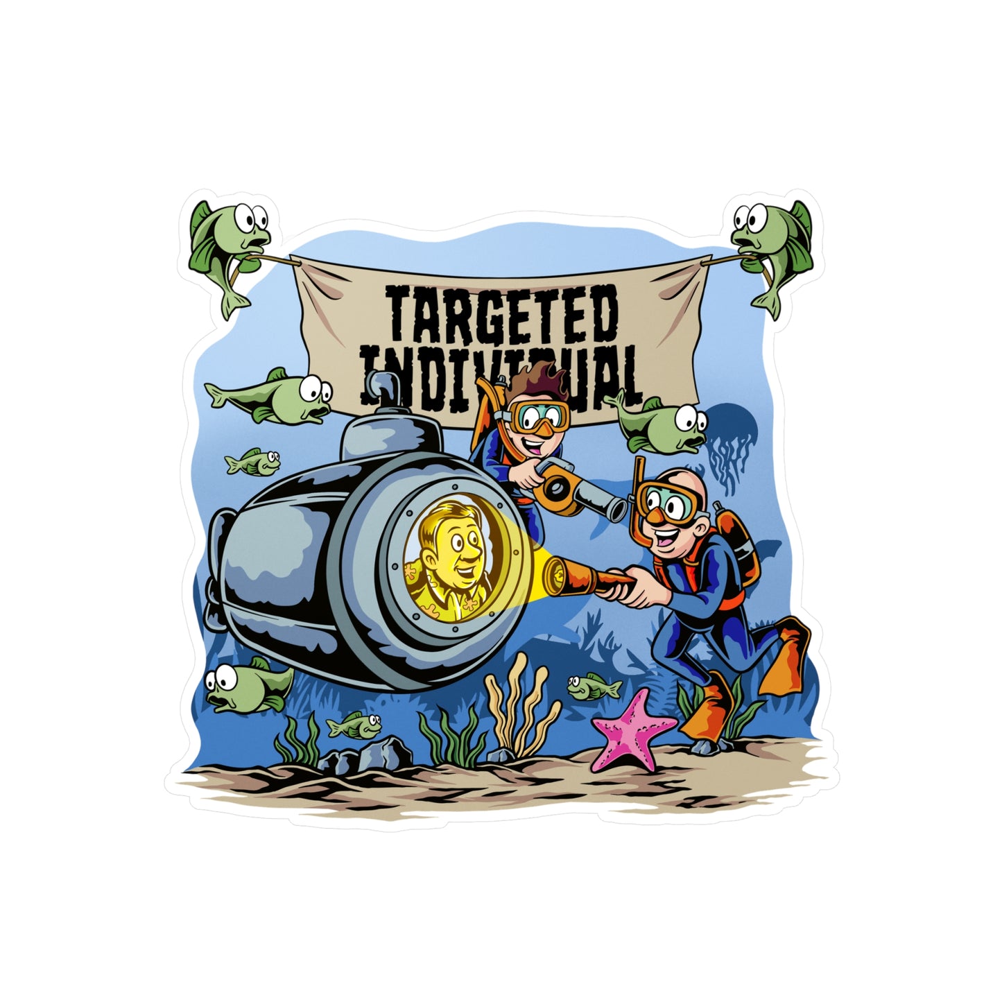 Targeted Individual Submarine Sticker — Kiss-Cut Vinyl Decal