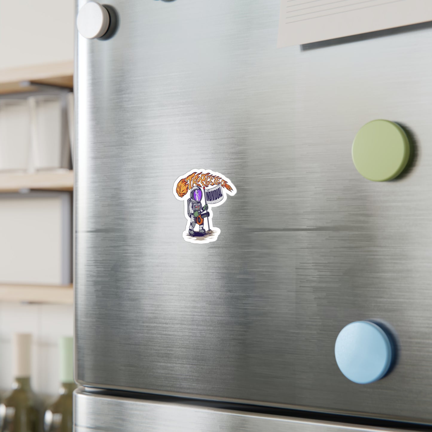 Astronaut 'Individual' Kiss-Cut Vinyl Sticker – Retro Space Explorer Decal