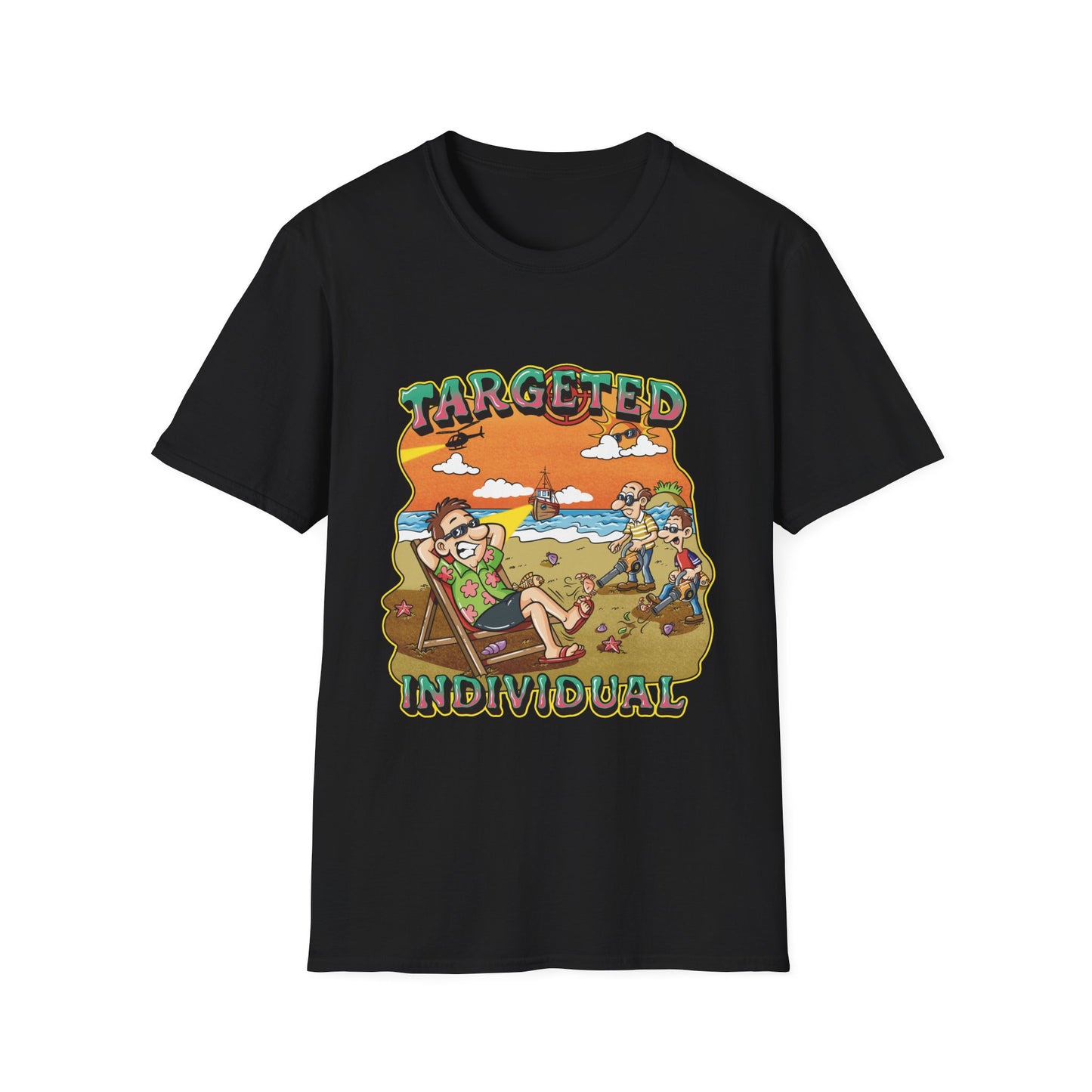 Targeted Individual T-Shirt — Retro Beach Conspiracy Graphic Tee