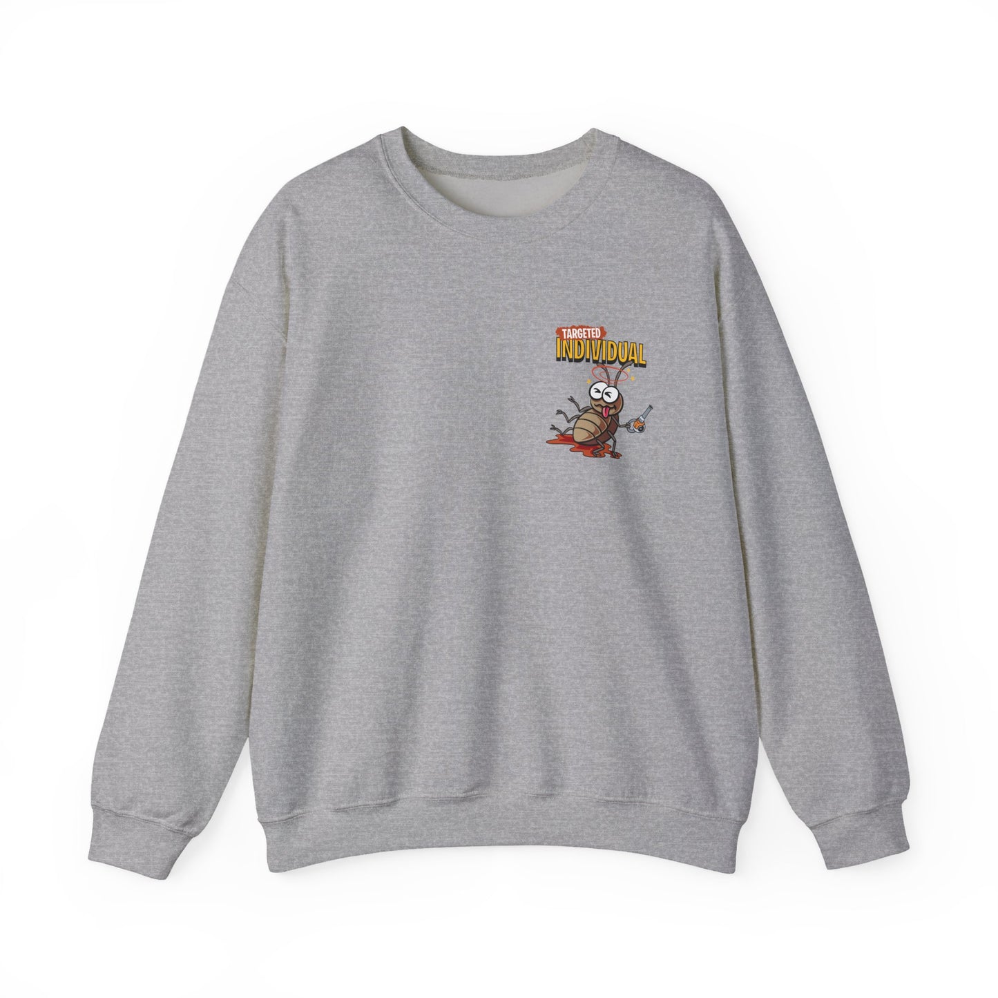 Knight vs Worms Crewneck Sweatshirt — Funny Medieval Cartoon Graphic