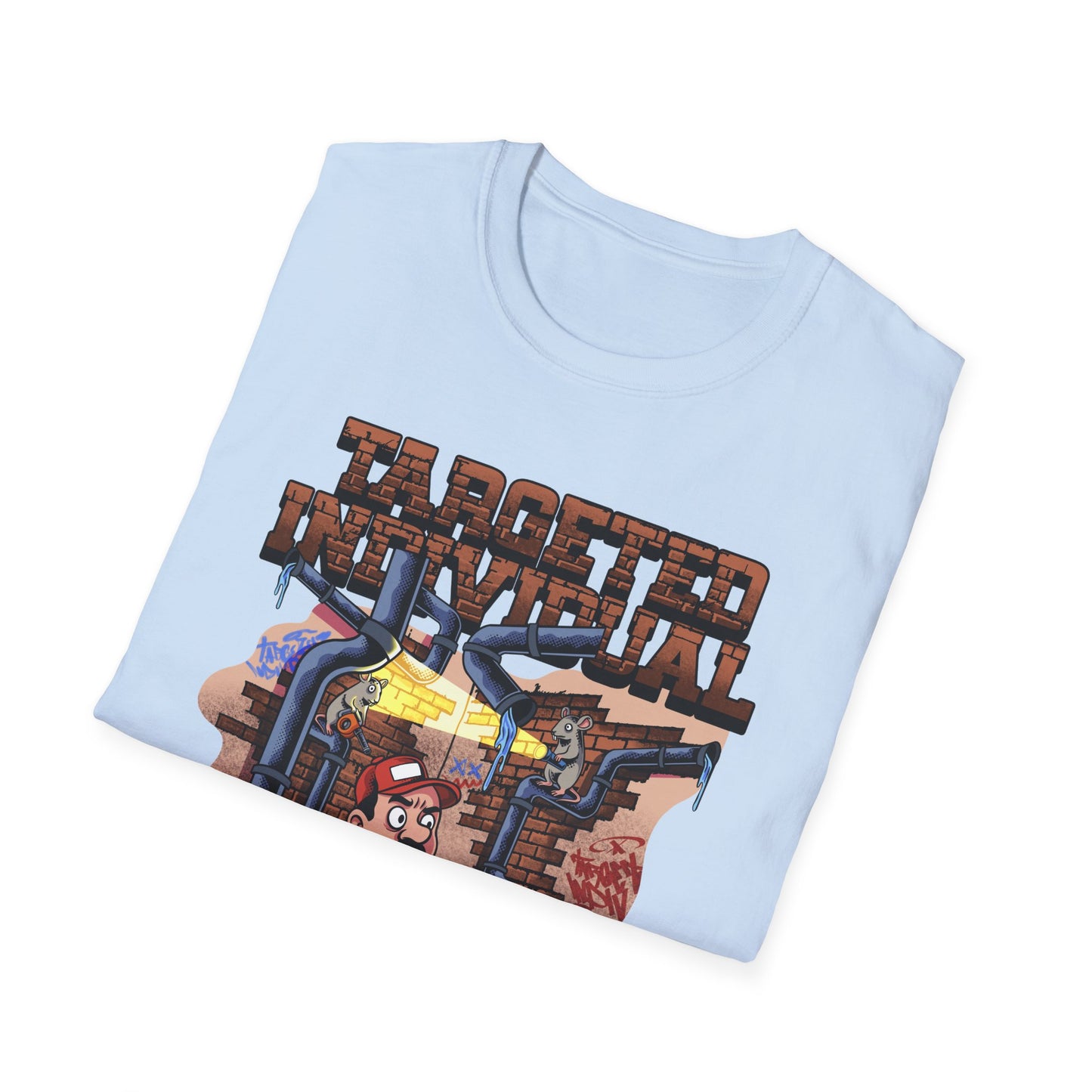 Plumber Cartoon Tee — "Tap Outta Luck" Retro Plumbing Design