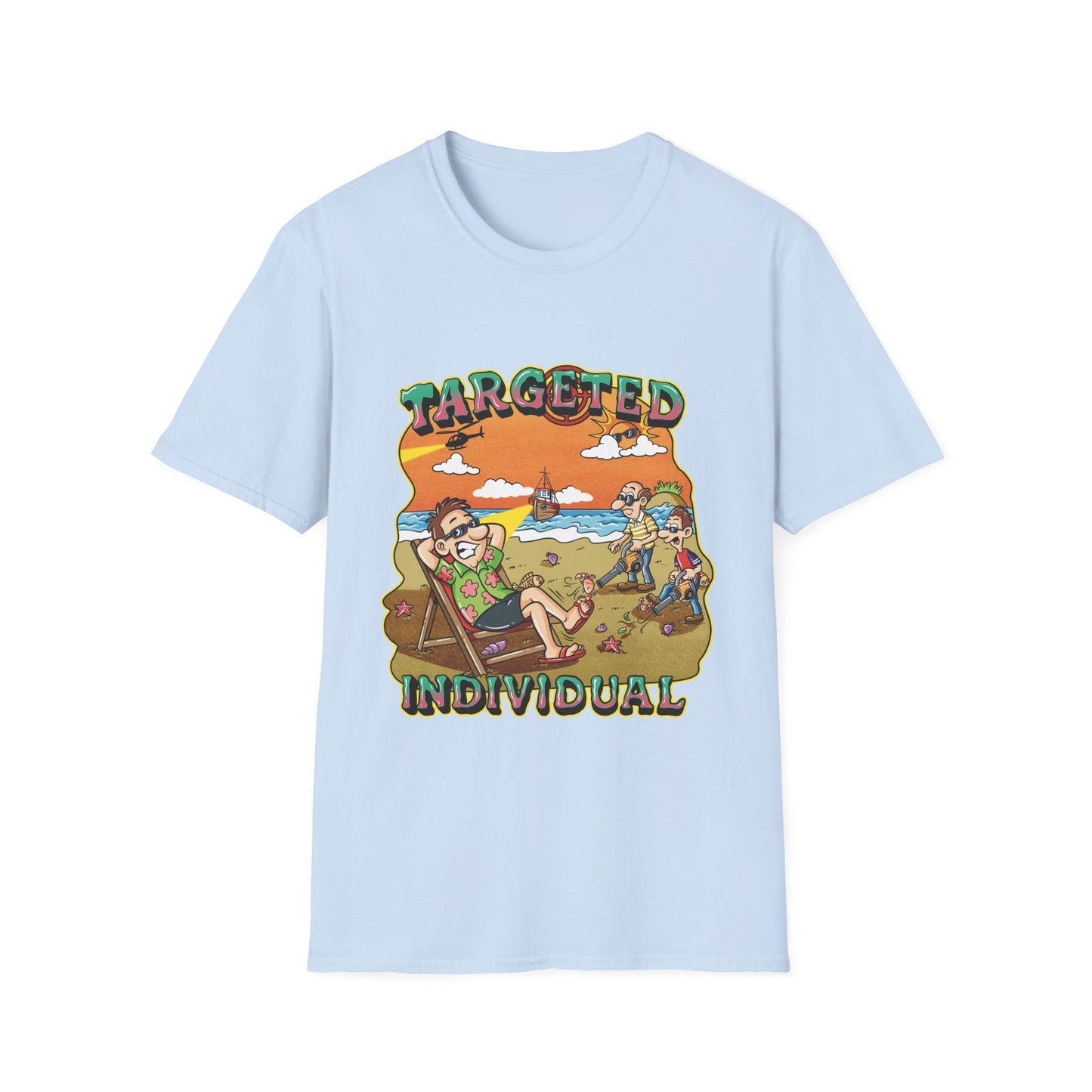 Targeted Individual T-Shirt — Retro Beach Conspiracy Graphic Tee