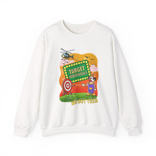 Crewneck Sweatshirt — "Target Individuals" Arcade Target Graphic Pullover
