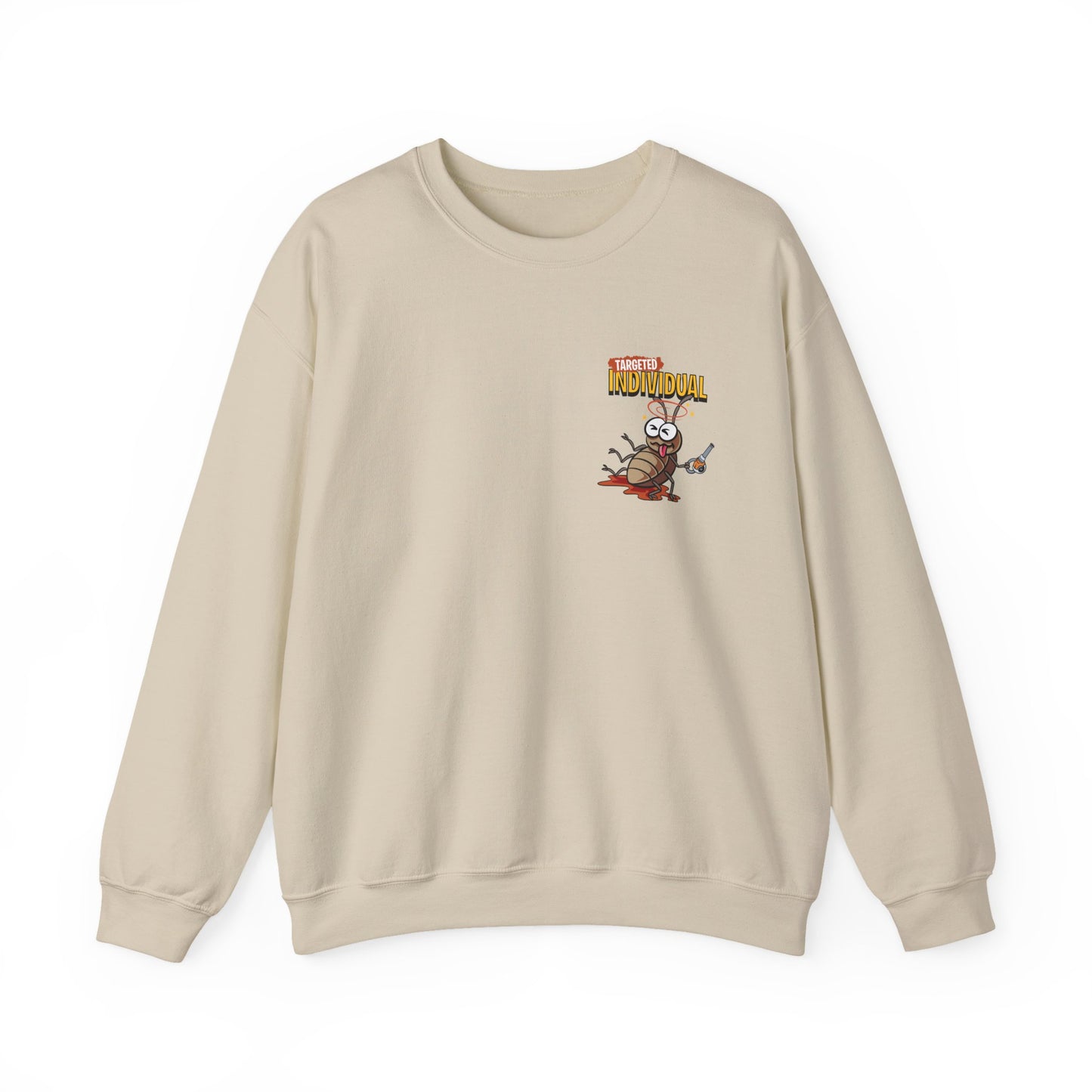 Knight vs Worms Crewneck Sweatshirt — Funny Medieval Cartoon Graphic