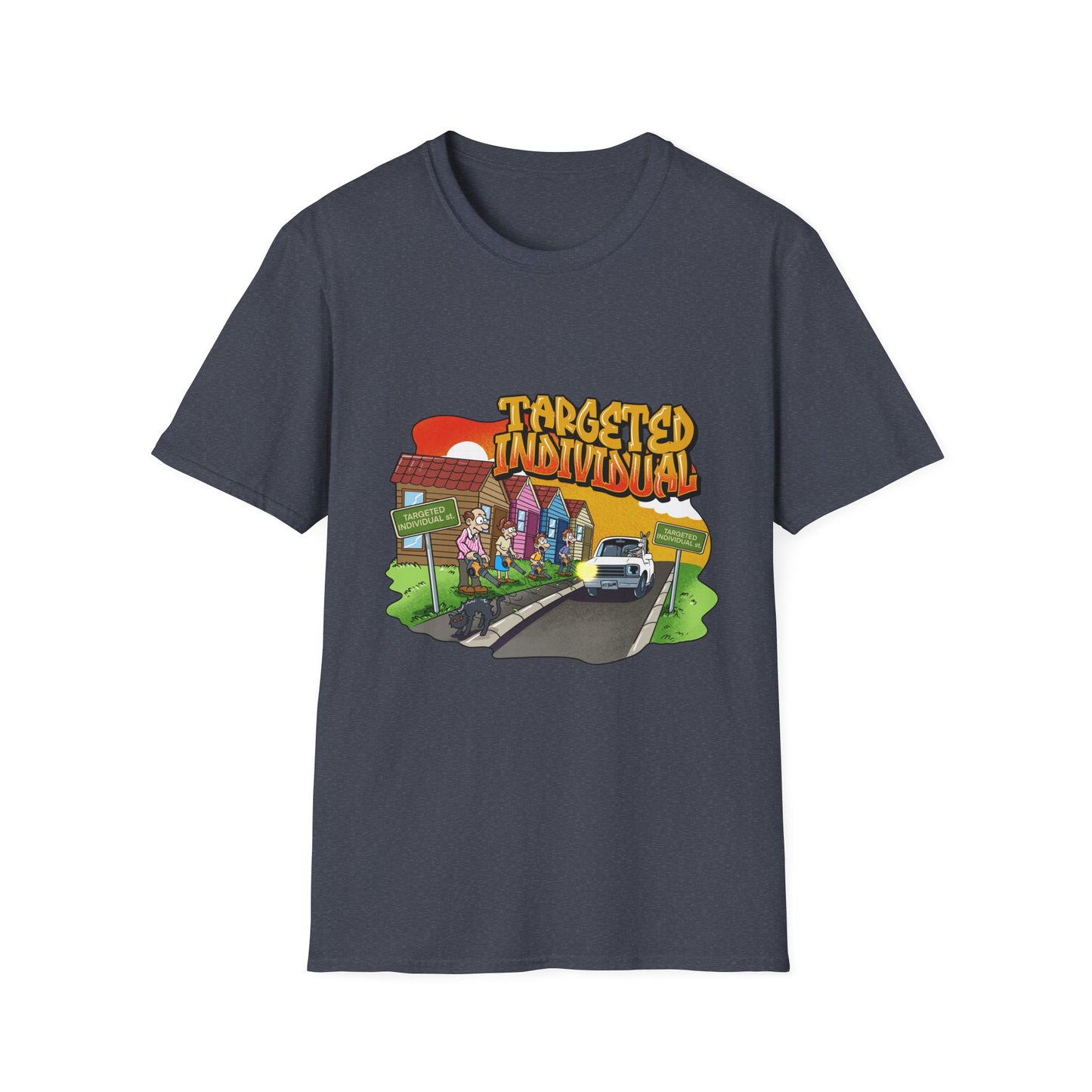 Targeted Individual Graphic T-Shirt — Retro Street Scene Tee