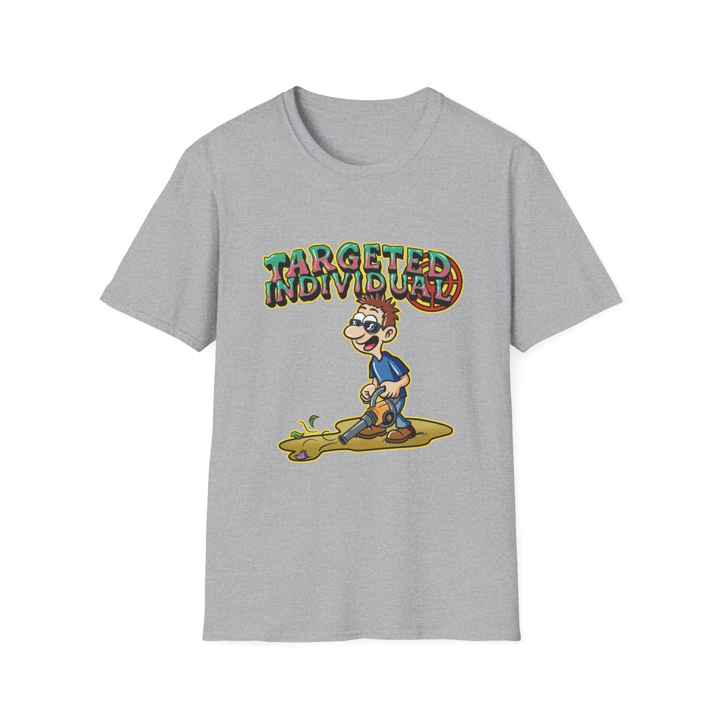 Targeted Individual T-Shirt — Surfer Cartoon Graphic Tee
